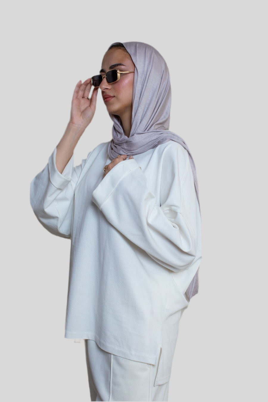 White Long Sleeve Oversized Tee