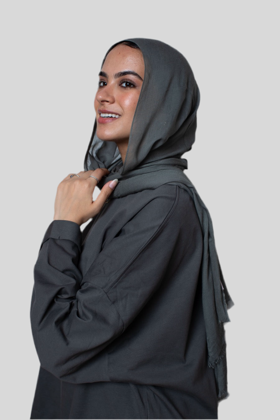 Dark Grey Long Sleeve Oversized Tee