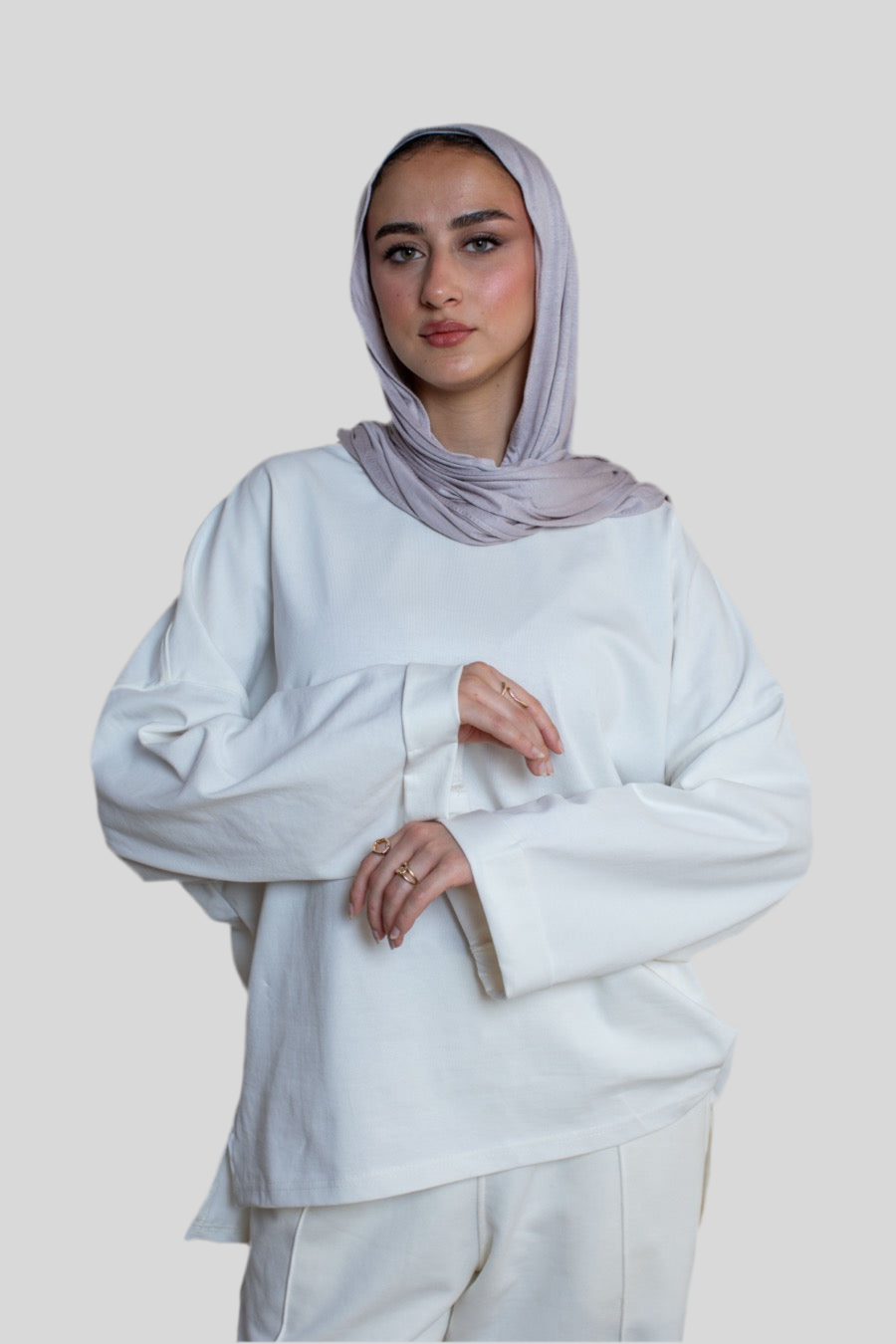 White Long Sleeve Oversized Tee