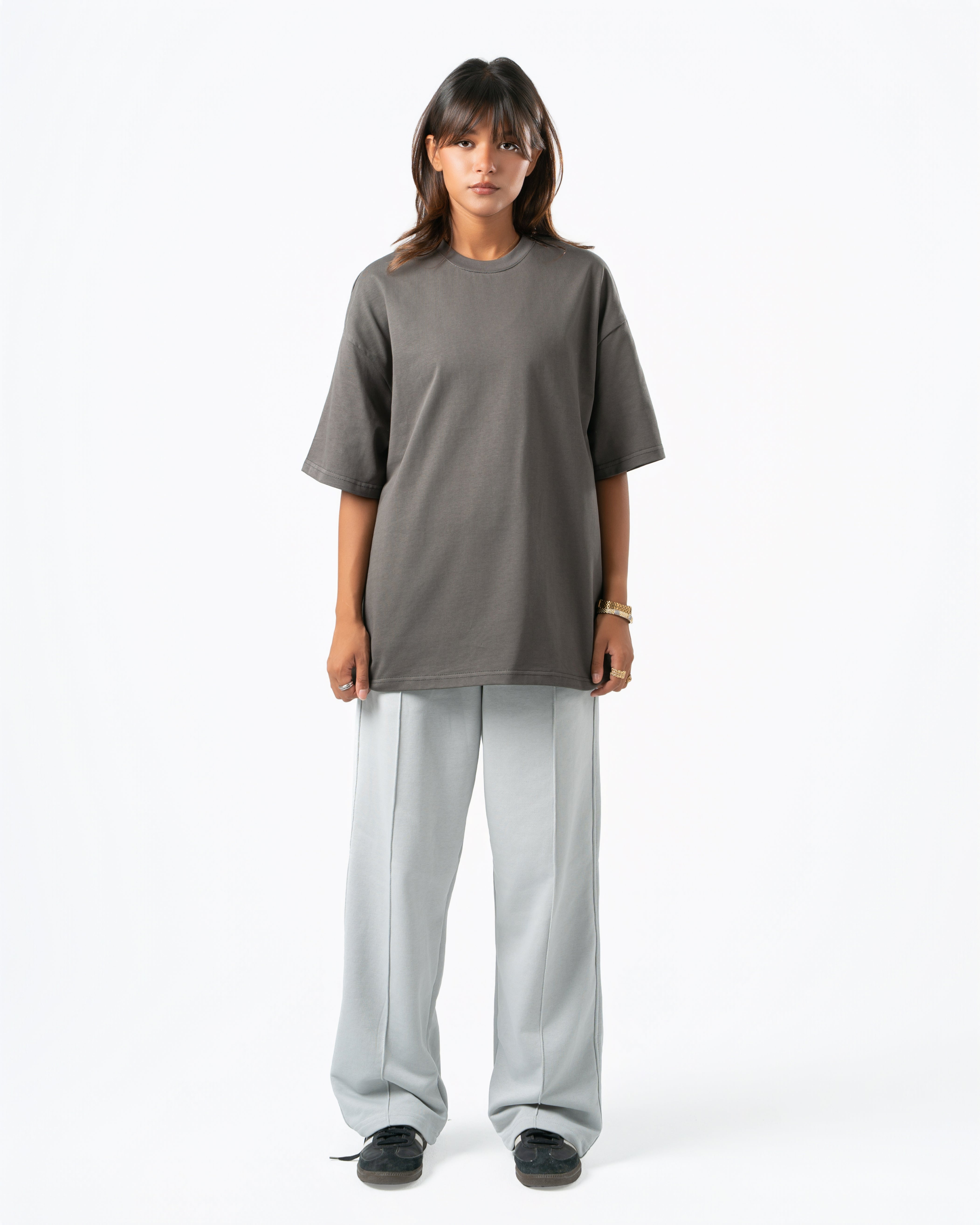 Light Grey Wide-Leg Sweatpants