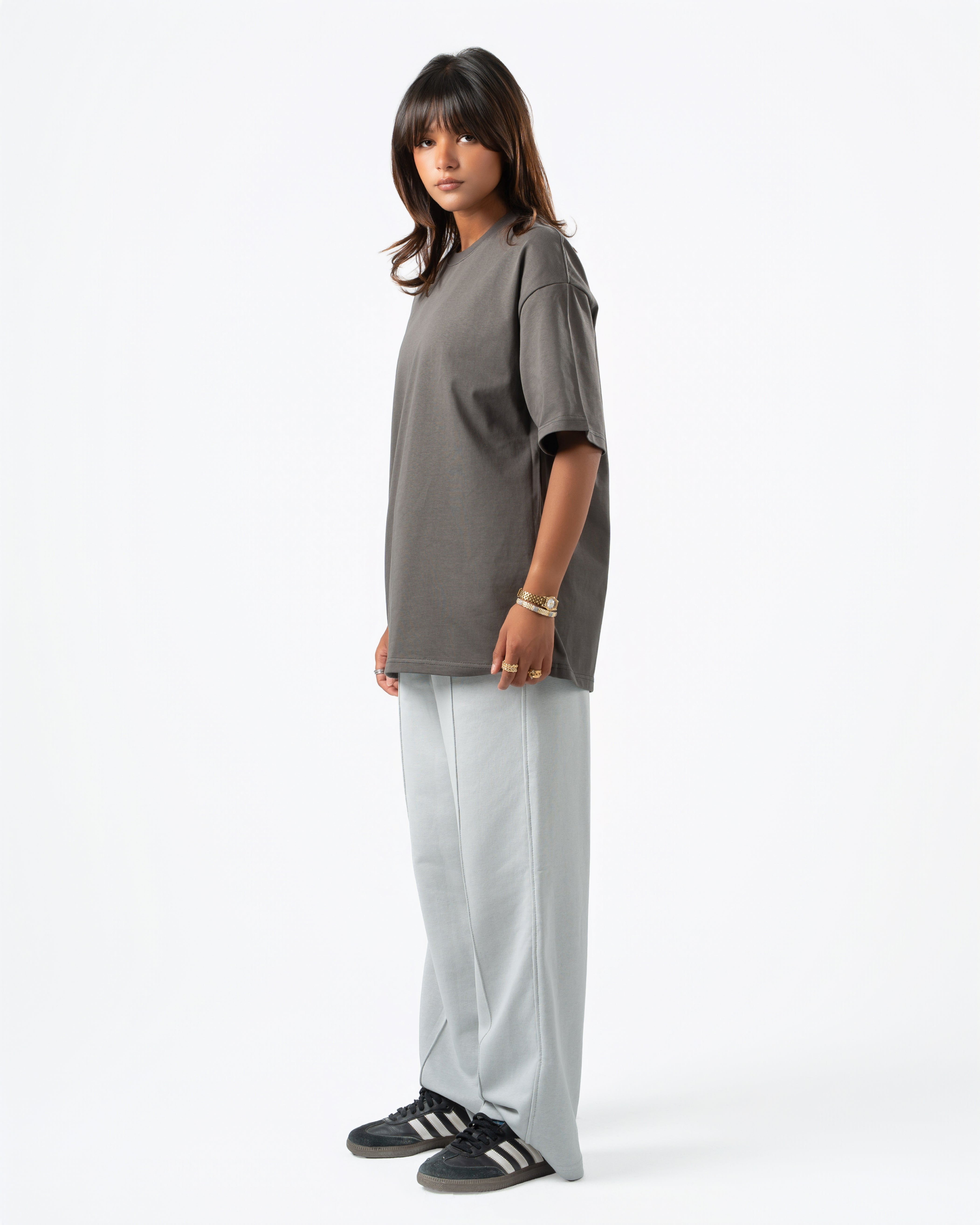 Light Grey Wide-Leg Sweatpants