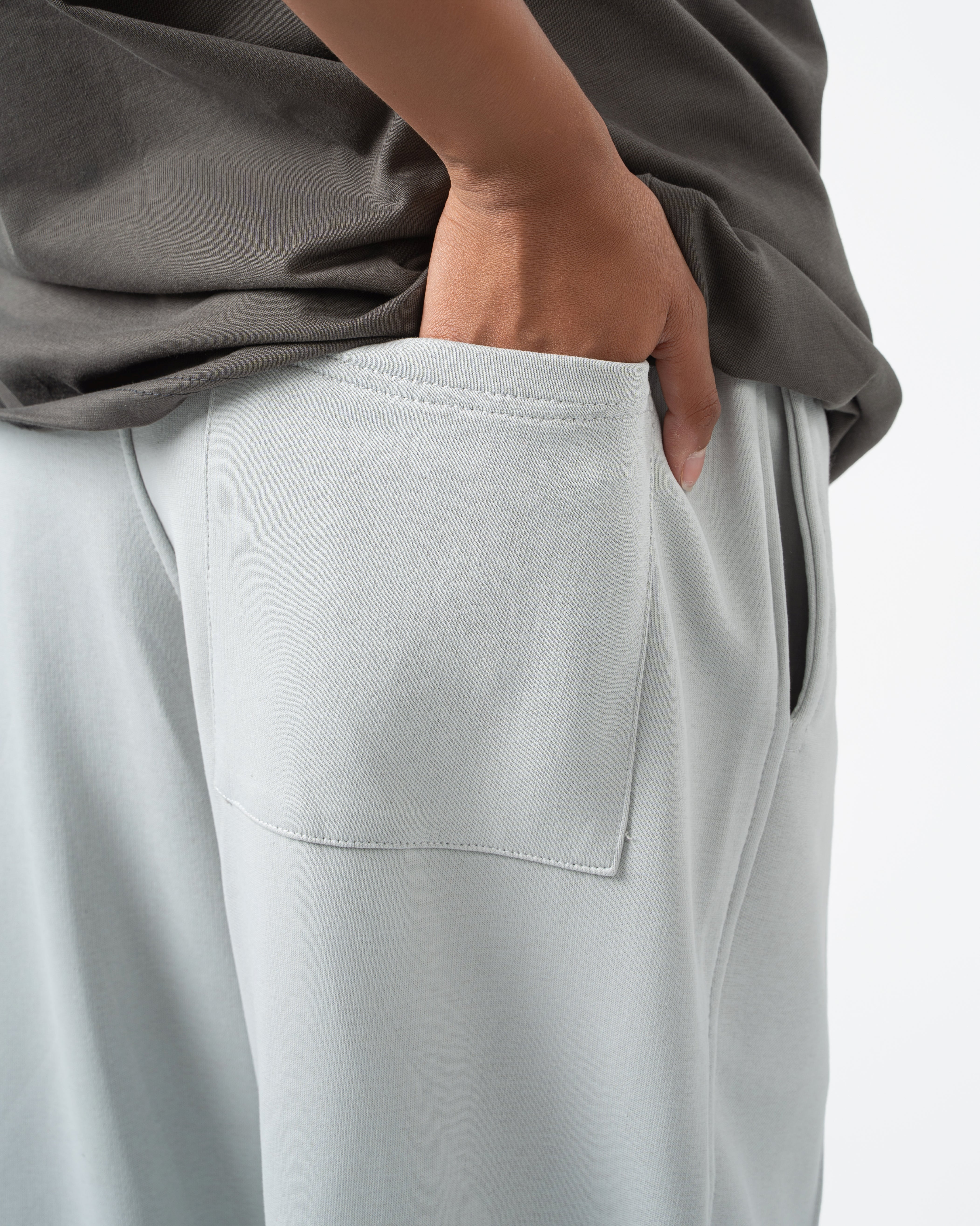 Light Grey Wide-Leg Sweatpants