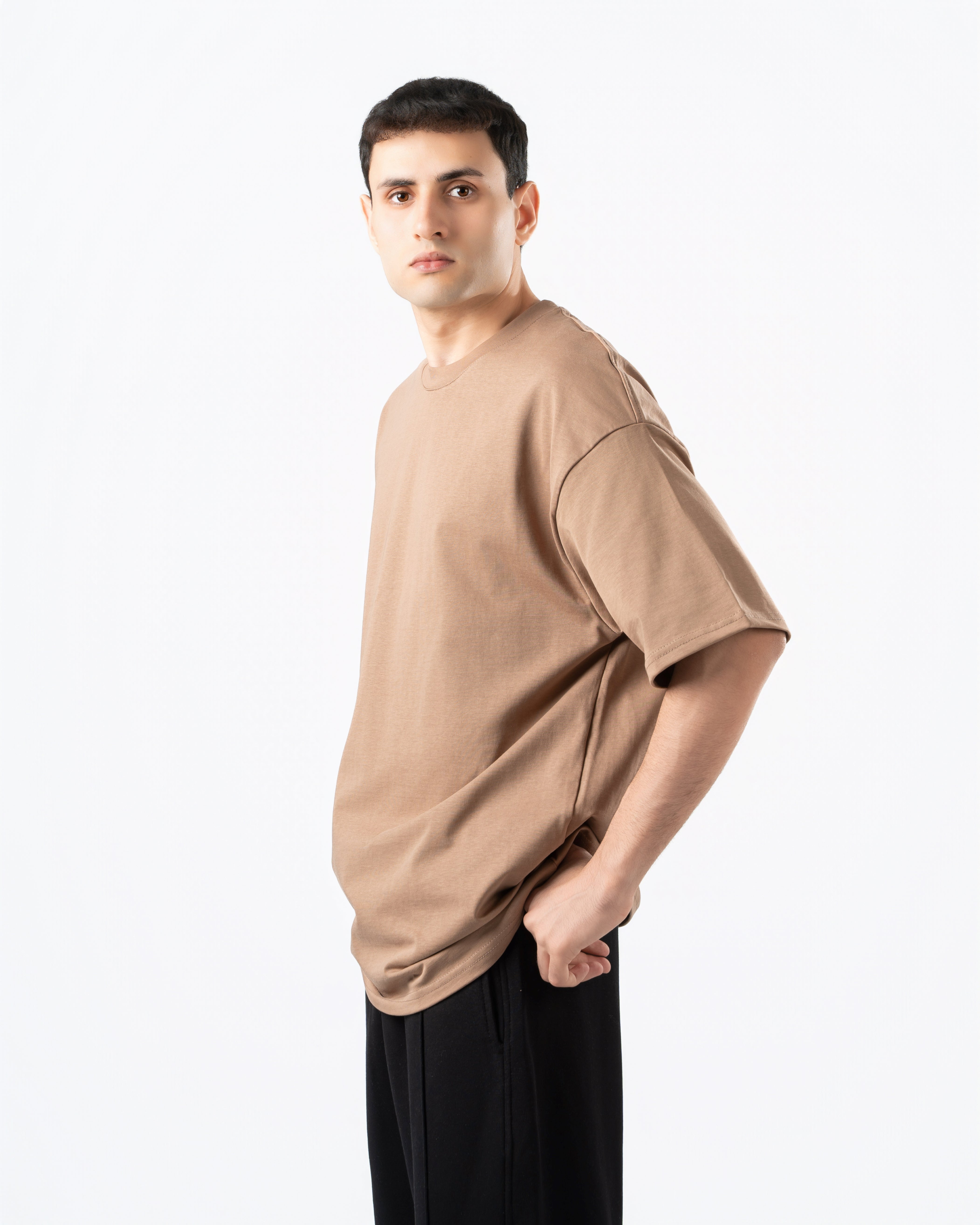 Heavyweight Basic Oversized Beige T-Shirt