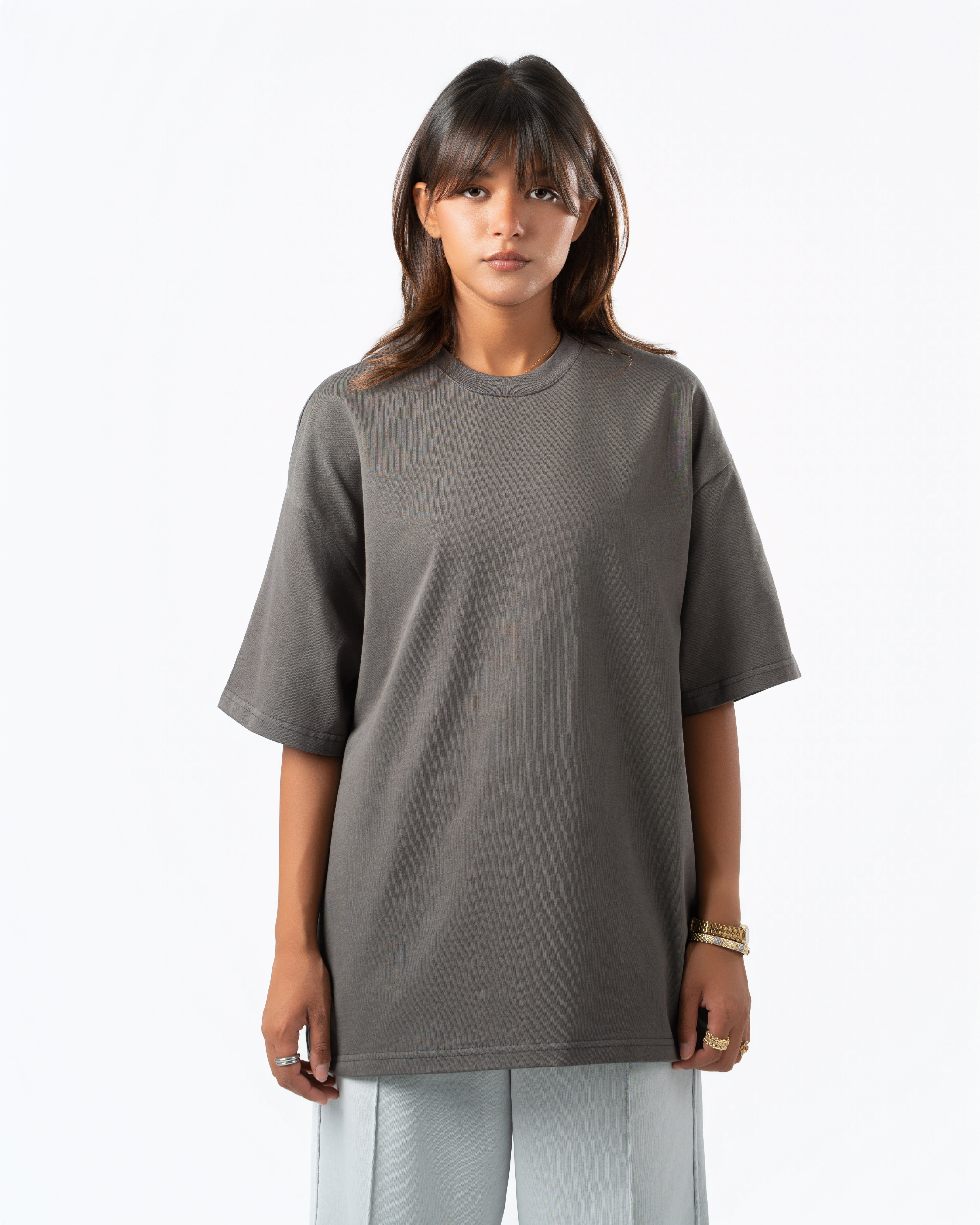 Heavyweight Basic Oversized Grey T-Shirt