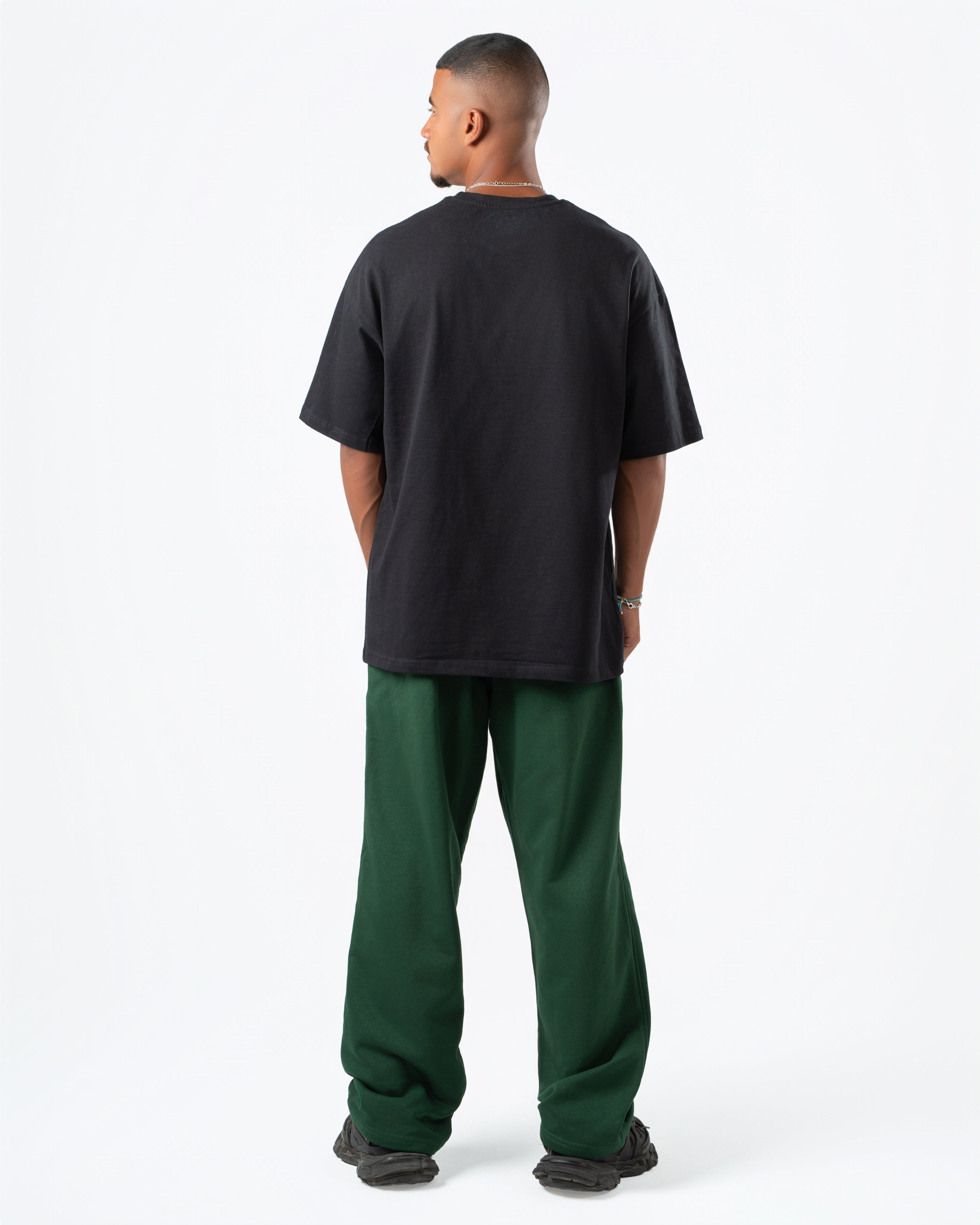 Royal Green Wide-Leg Sweatpants