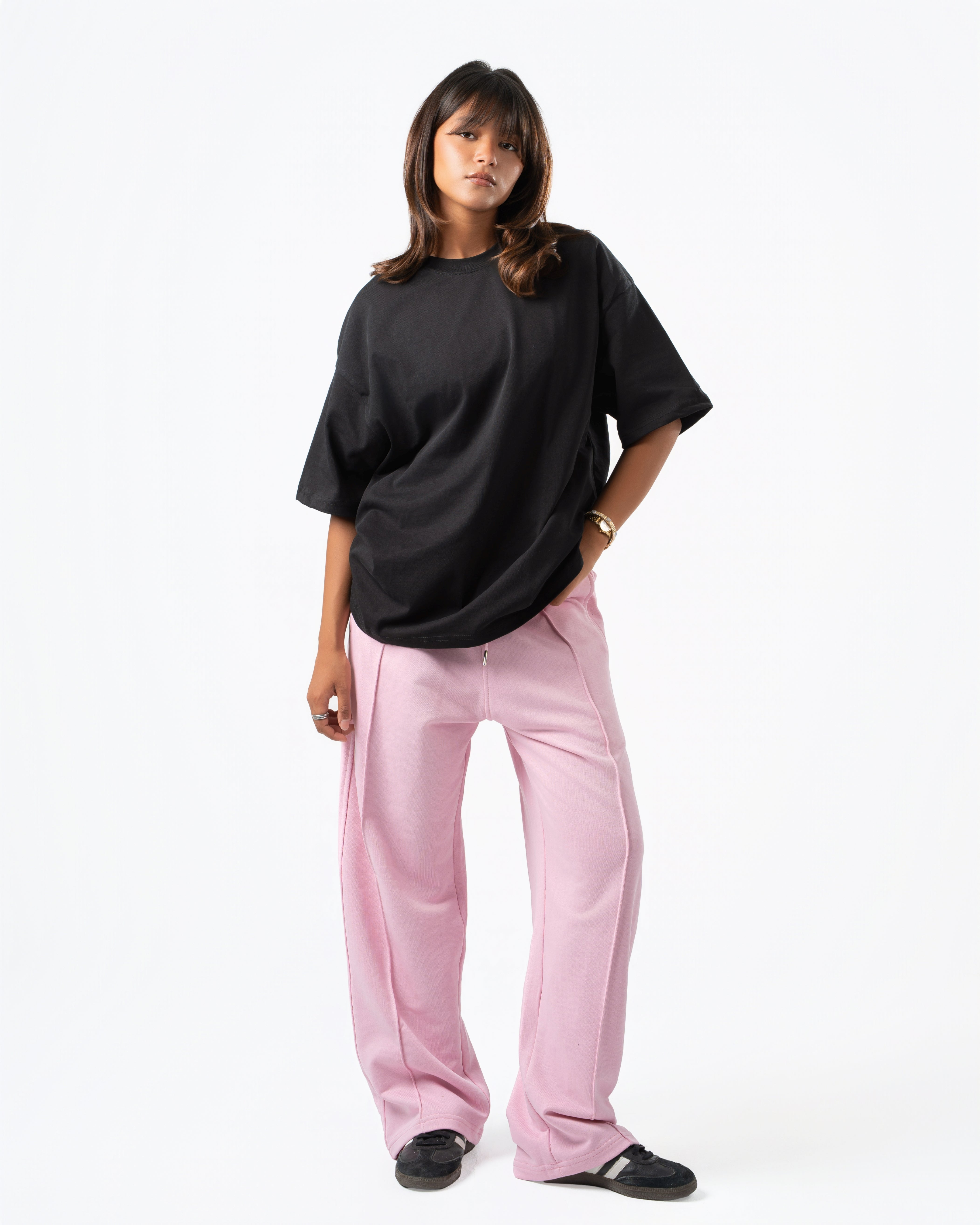 Pink Wide-Leg Sweatpants