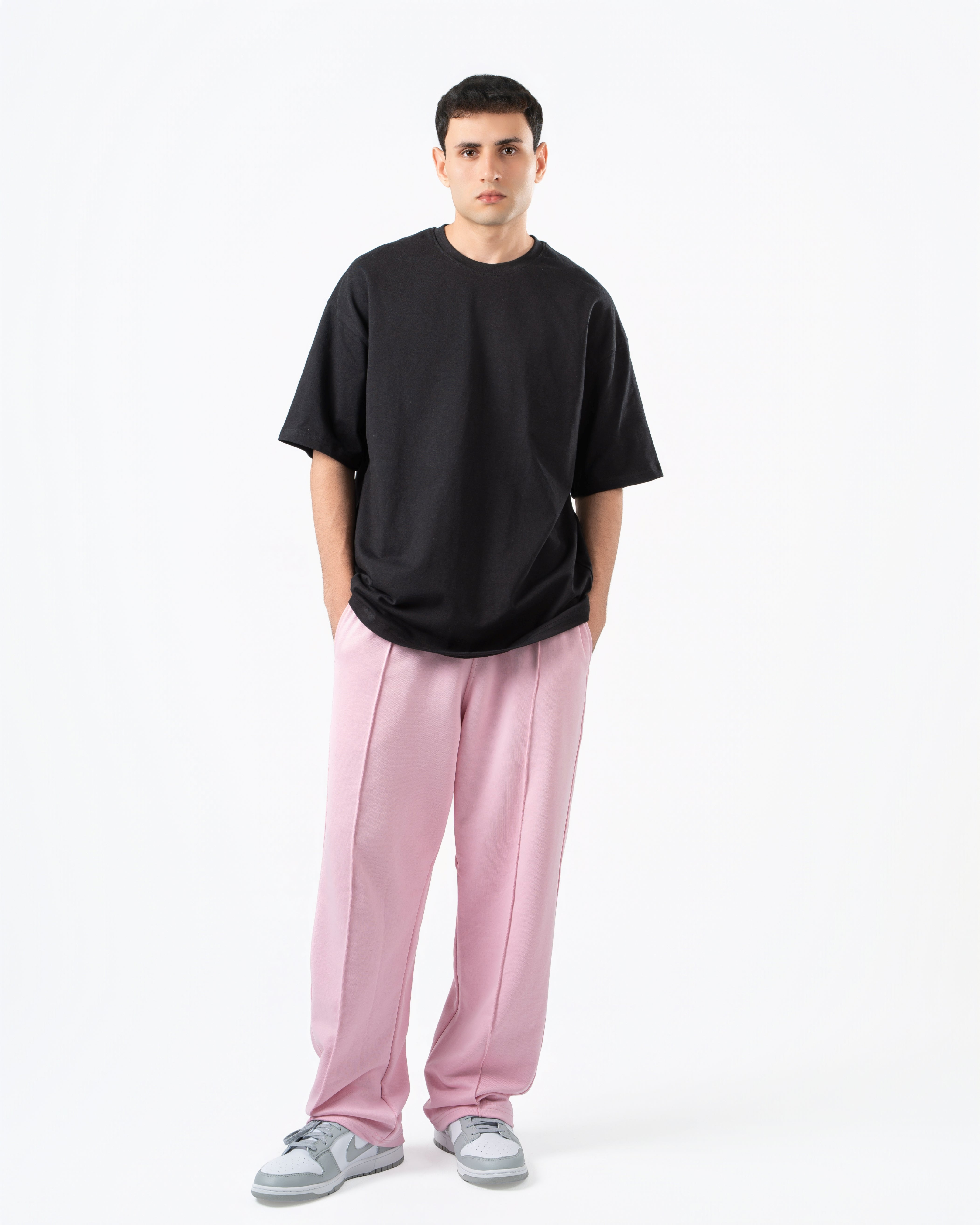 Pink Wide-Leg Sweatpants