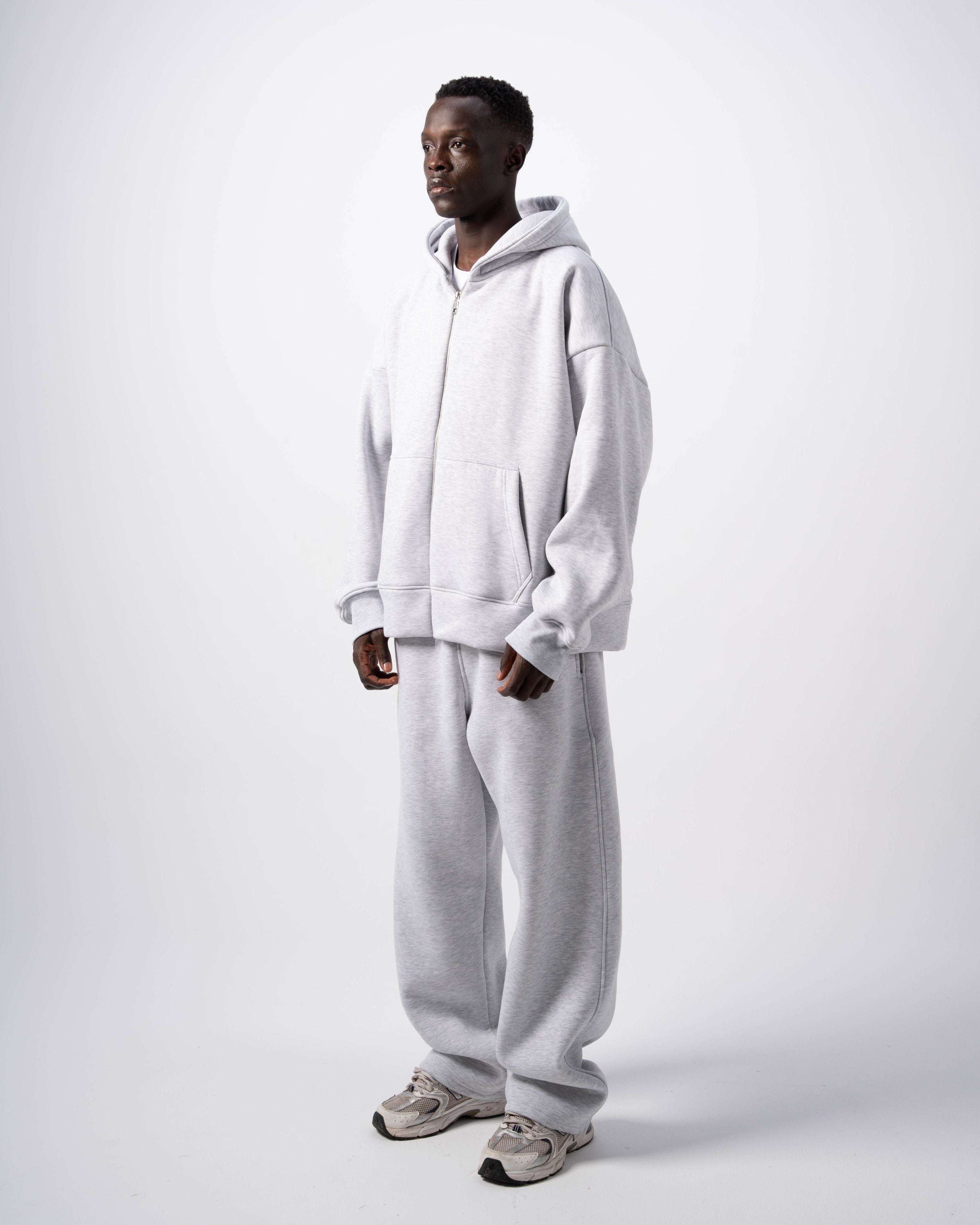 V1 Zip-Up Light Grey Hoodie