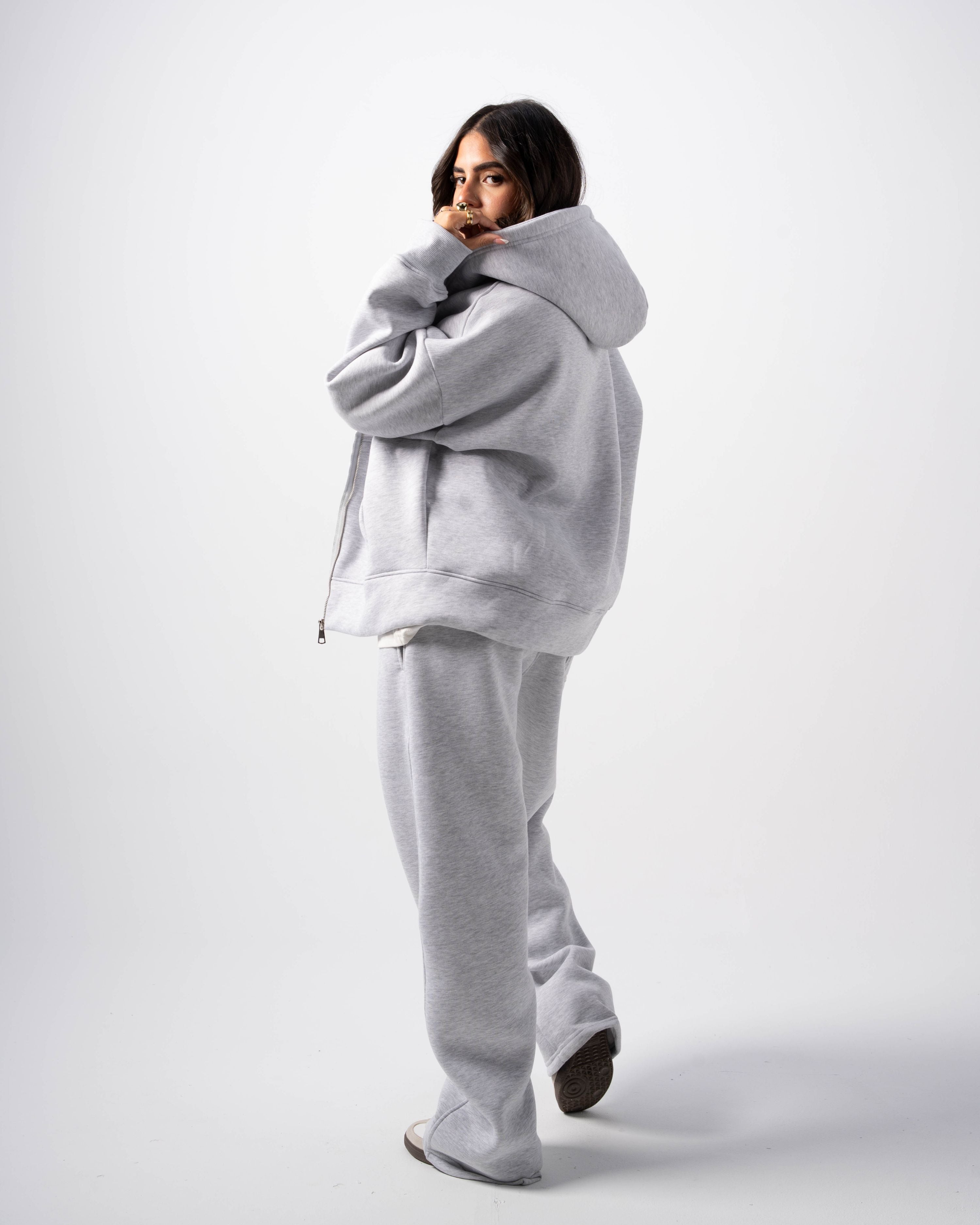 V1 Zip-Up Light Grey Hoodie