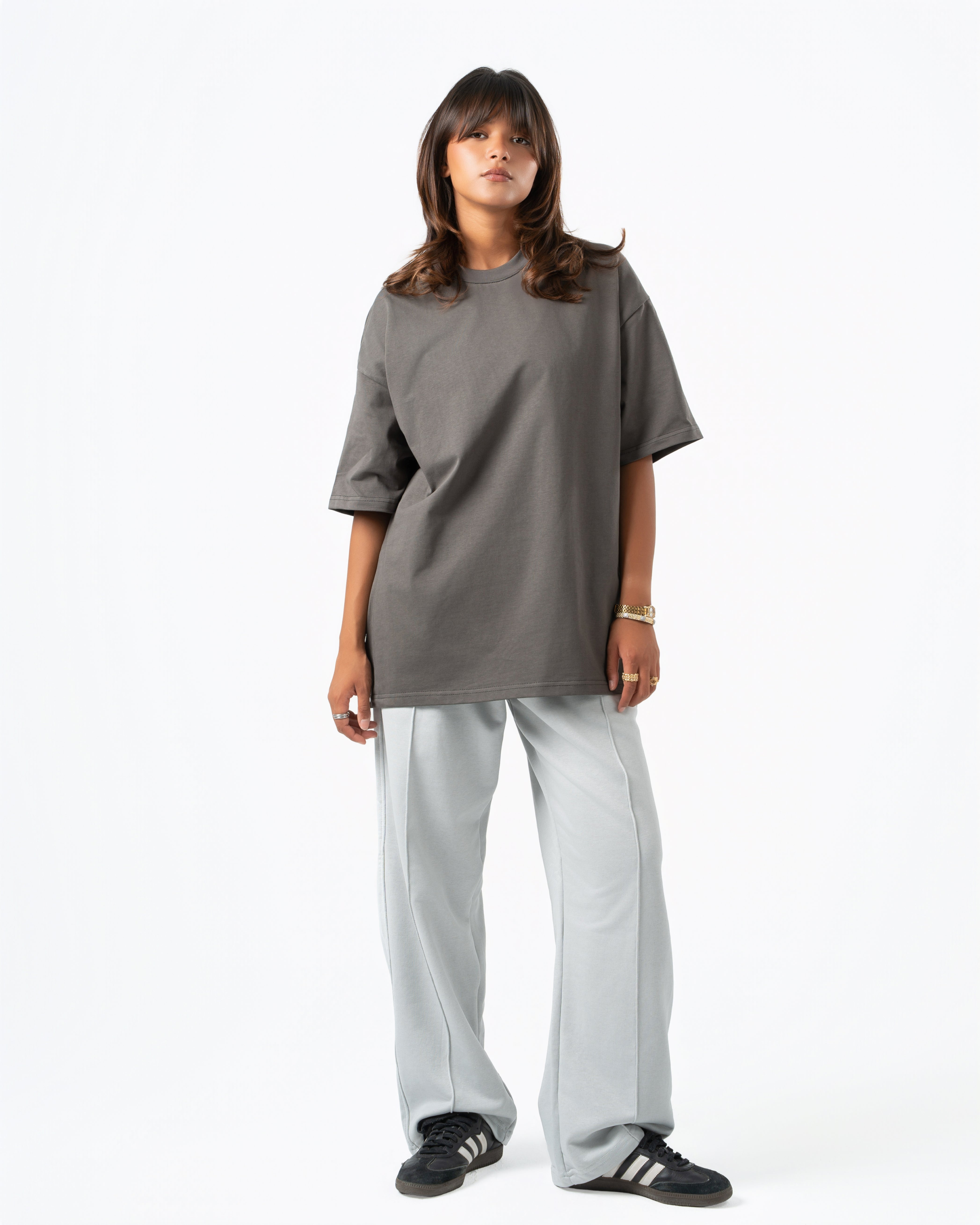 Light Grey Wide-Leg Sweatpants