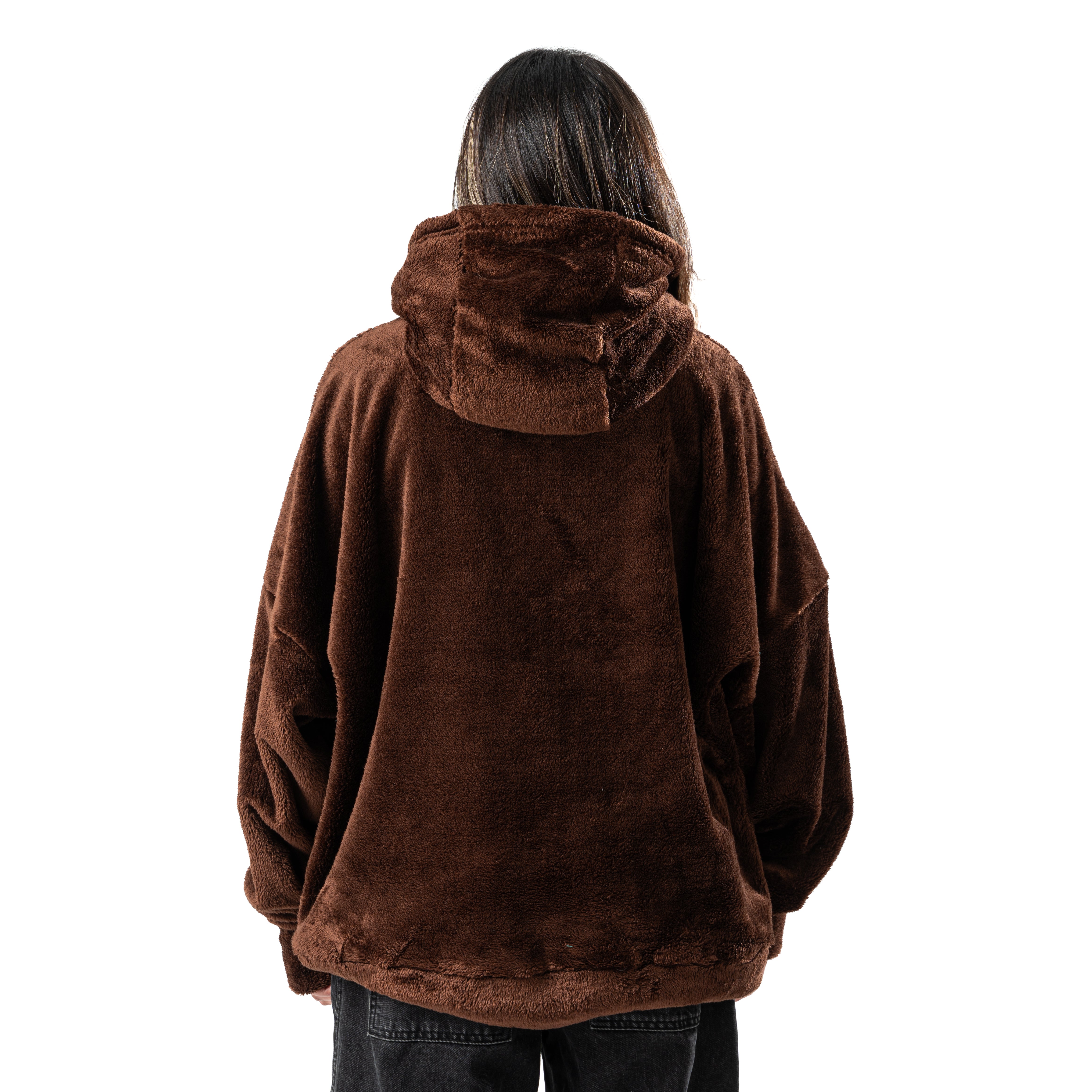 brown fur hoodie