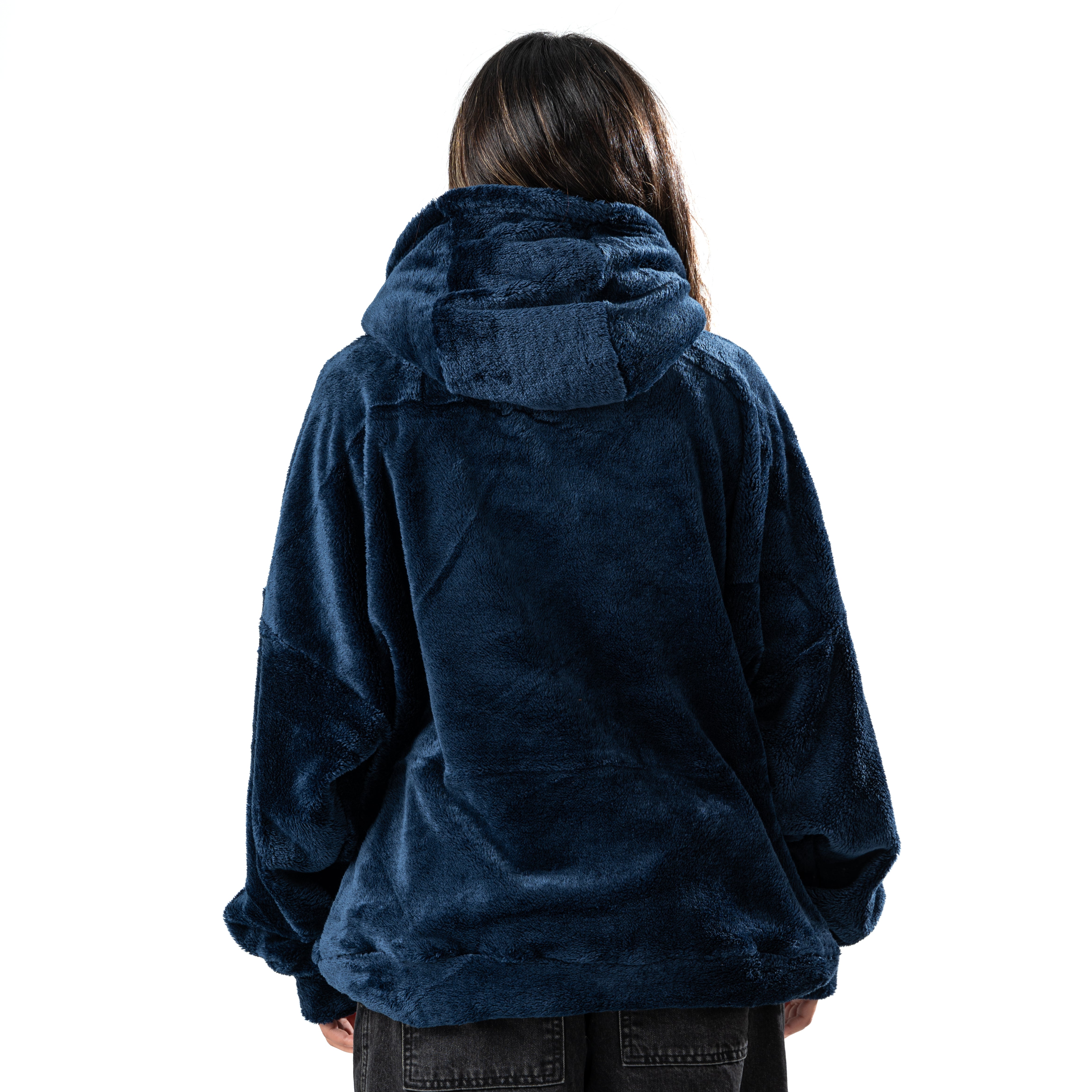 blue fur hoodie
