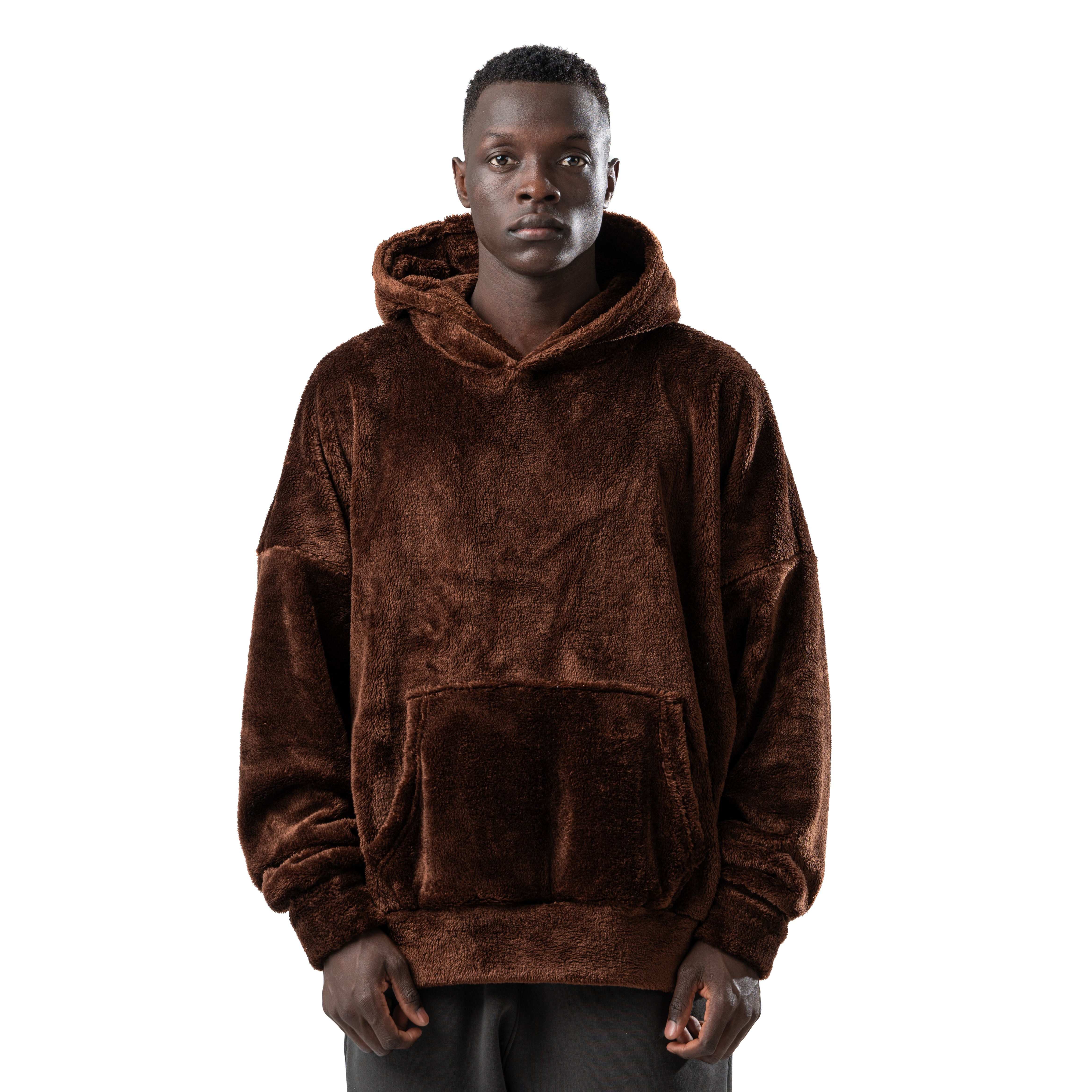 brown fur hoodie