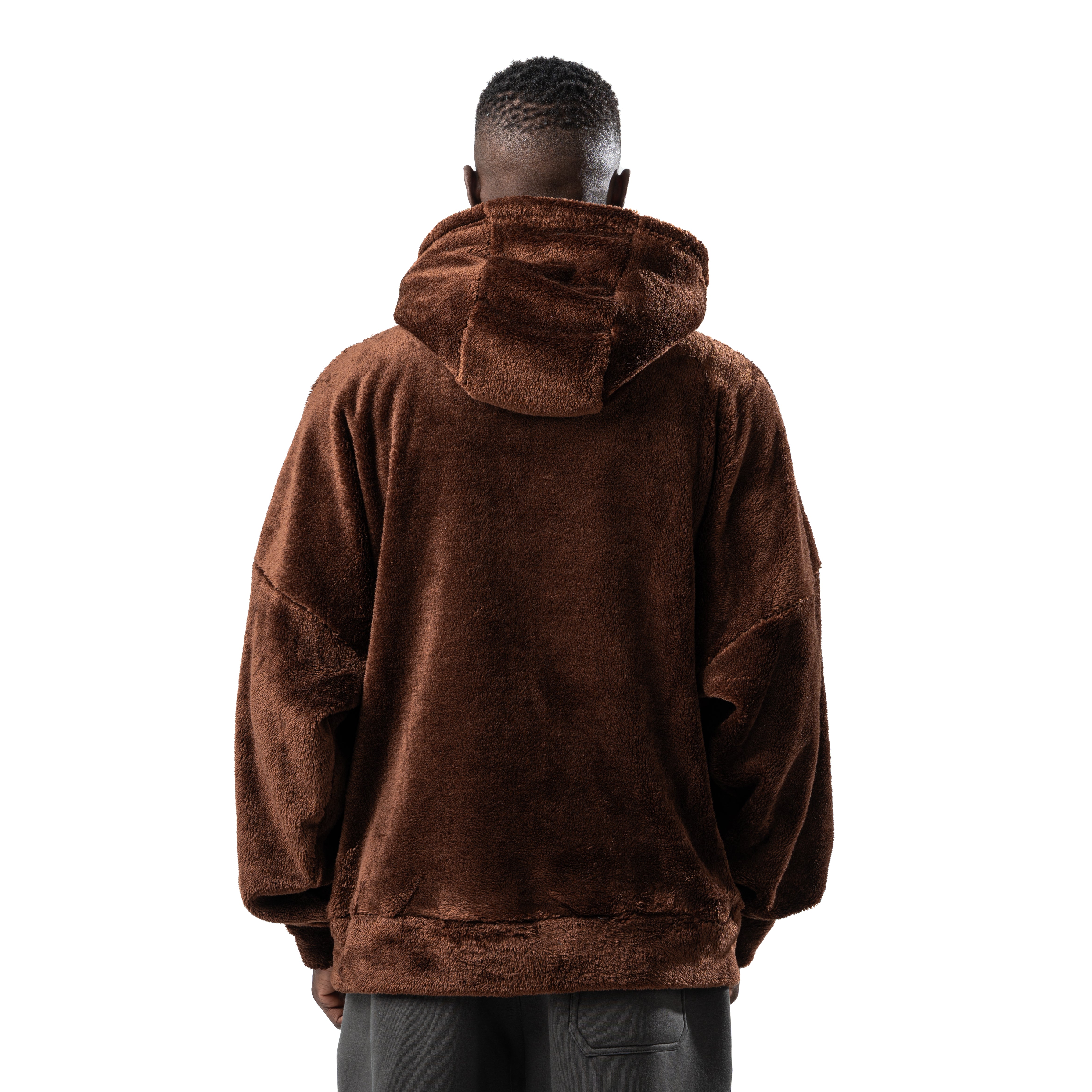brown fur hoodie