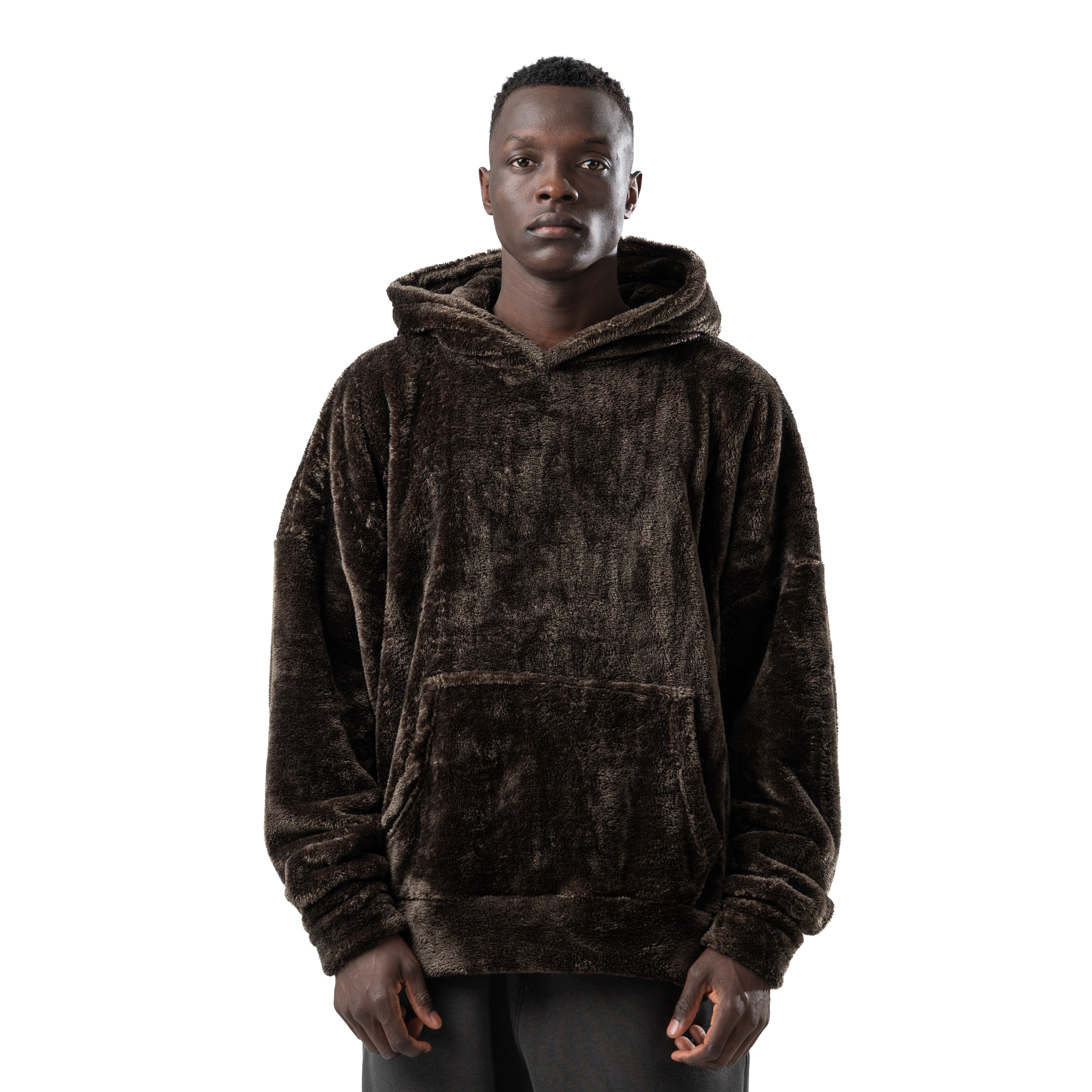 olive green fur hoodie