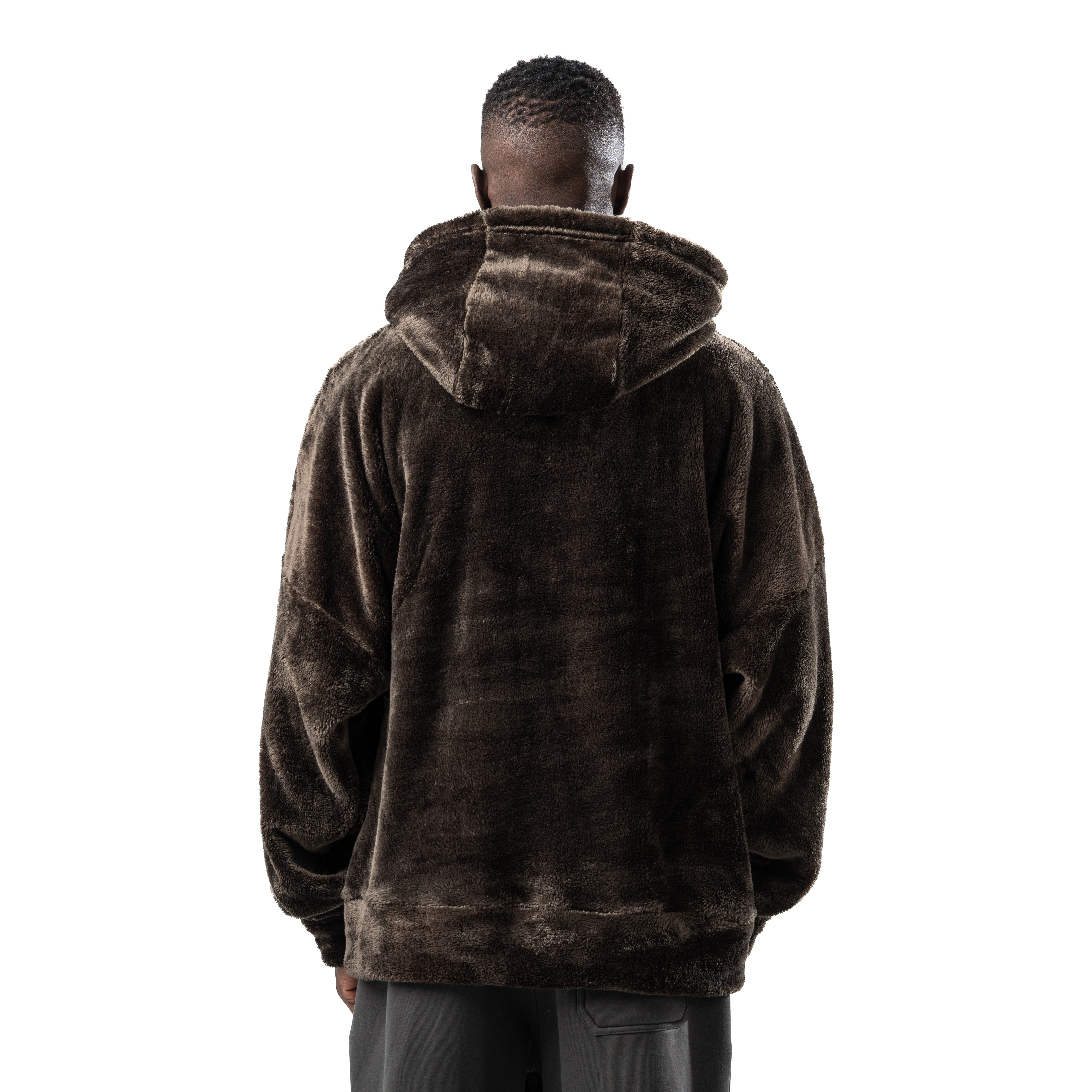 olive green fur hoodie