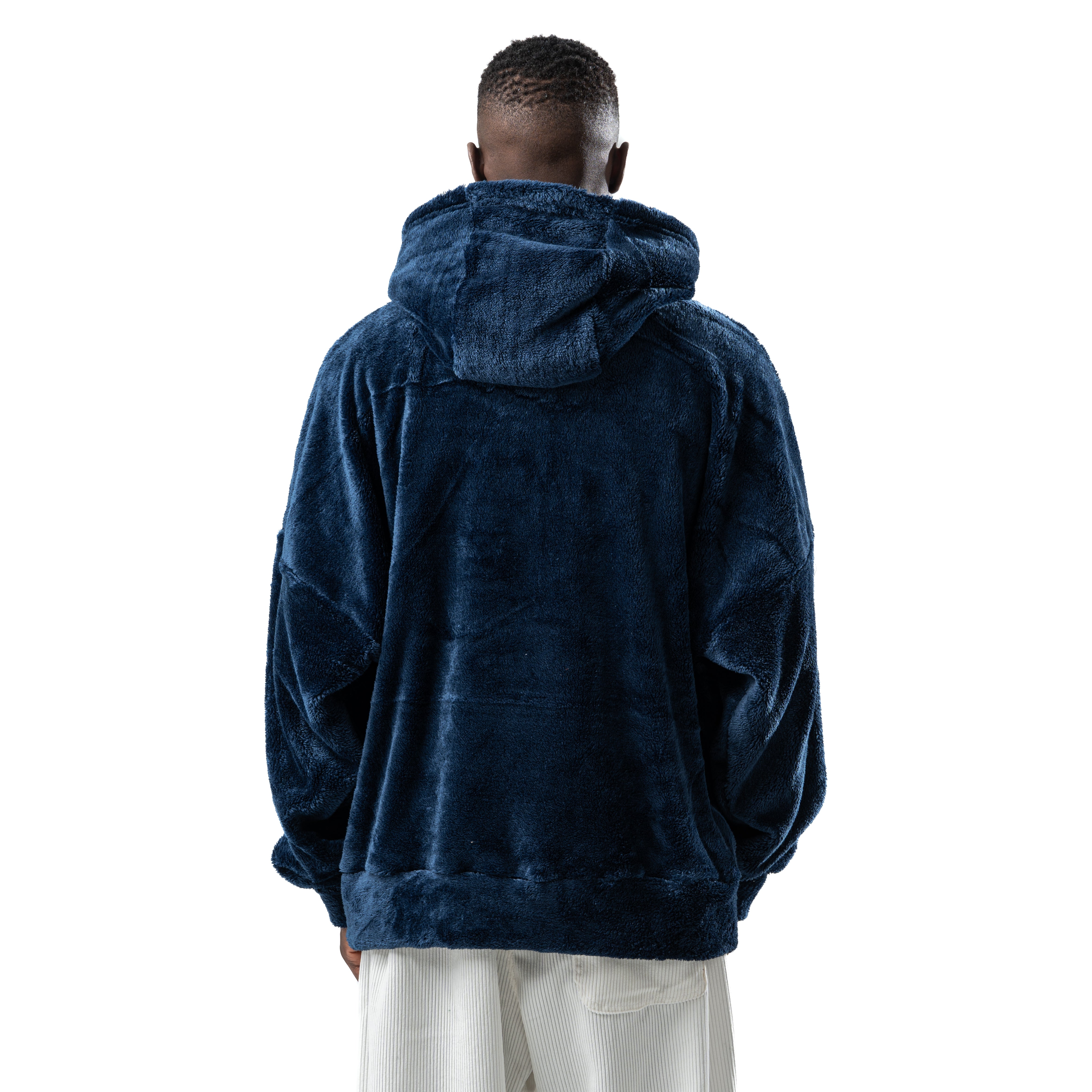 blue fur hoodie