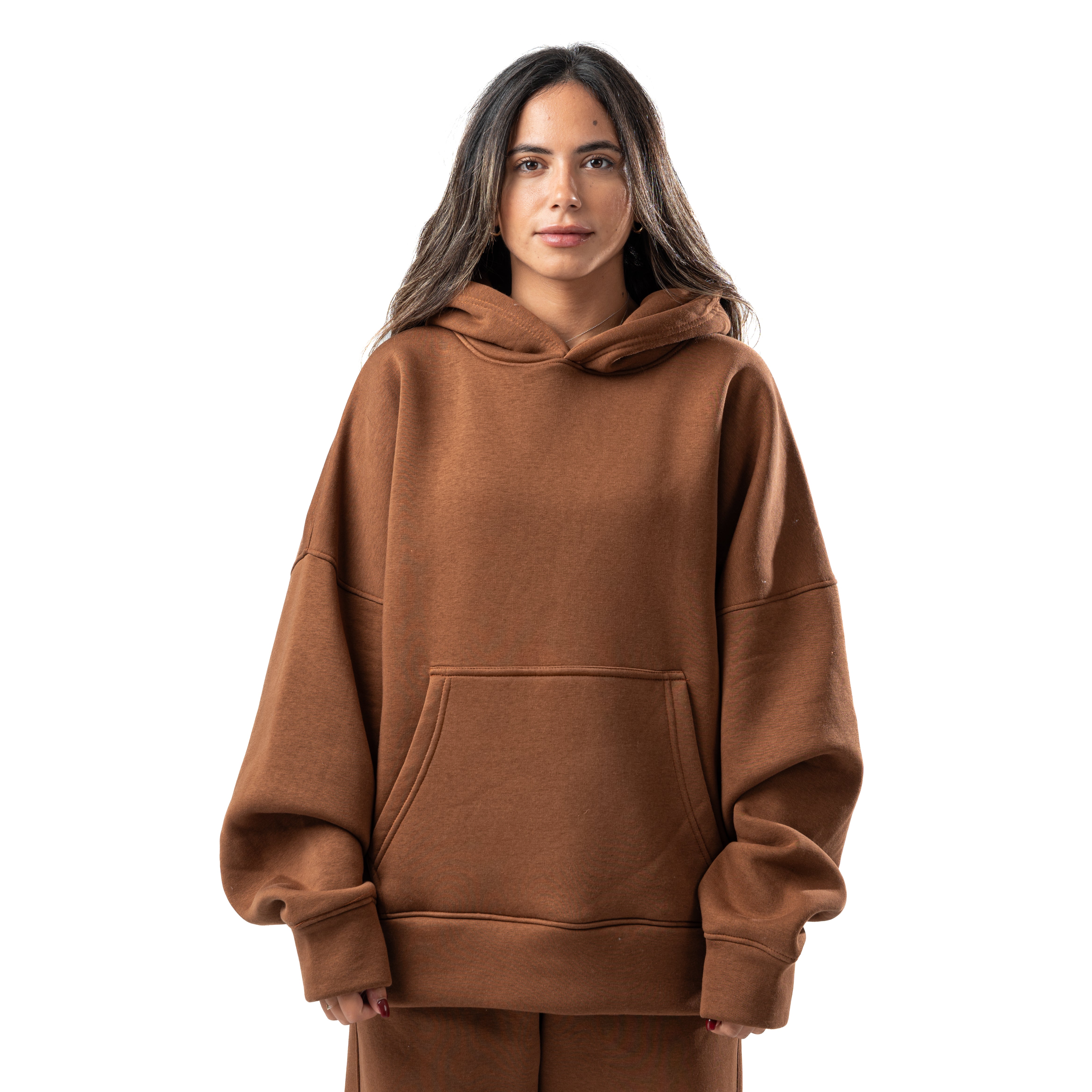 Unisex brown hoodie v1
