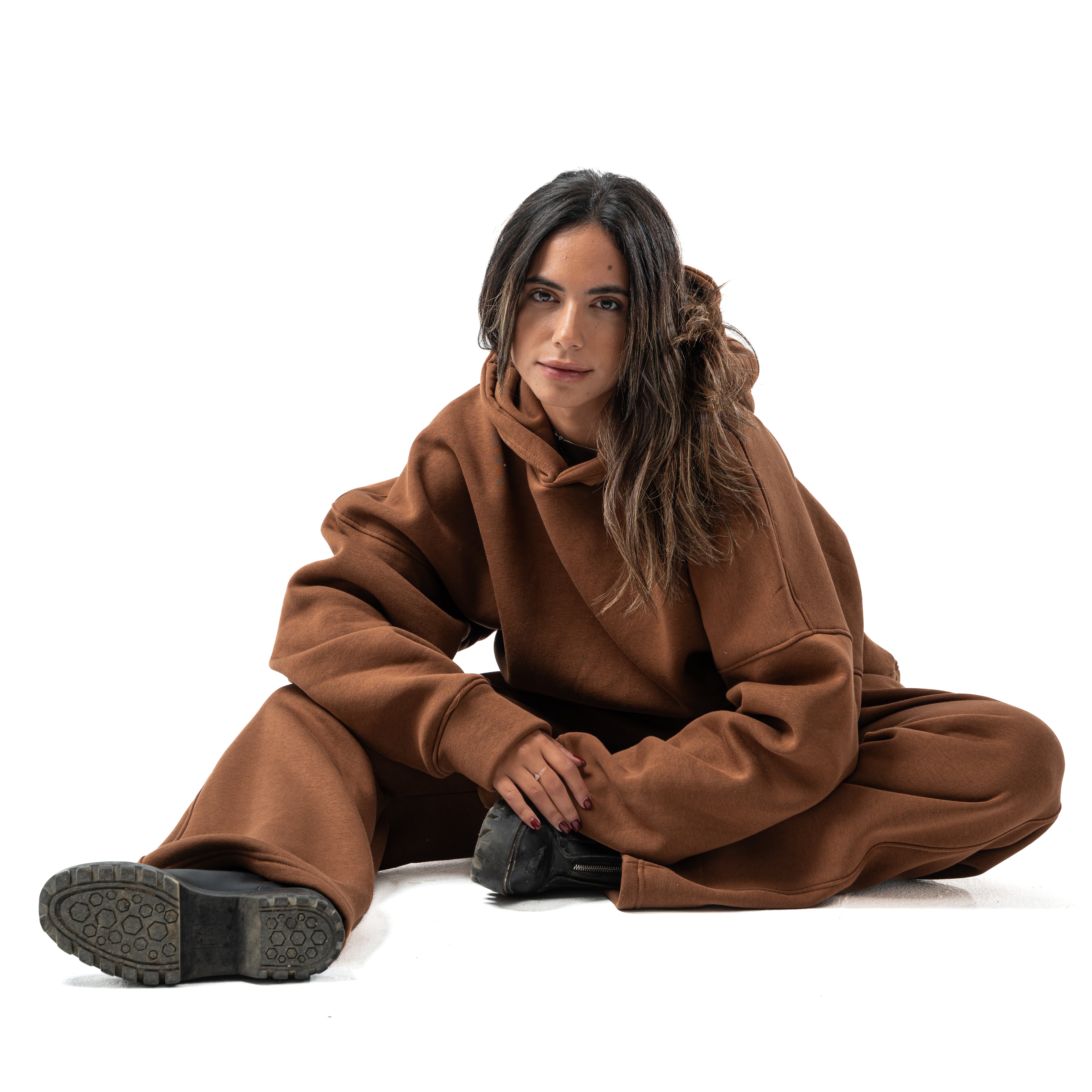 Unisex brown hoodie v1