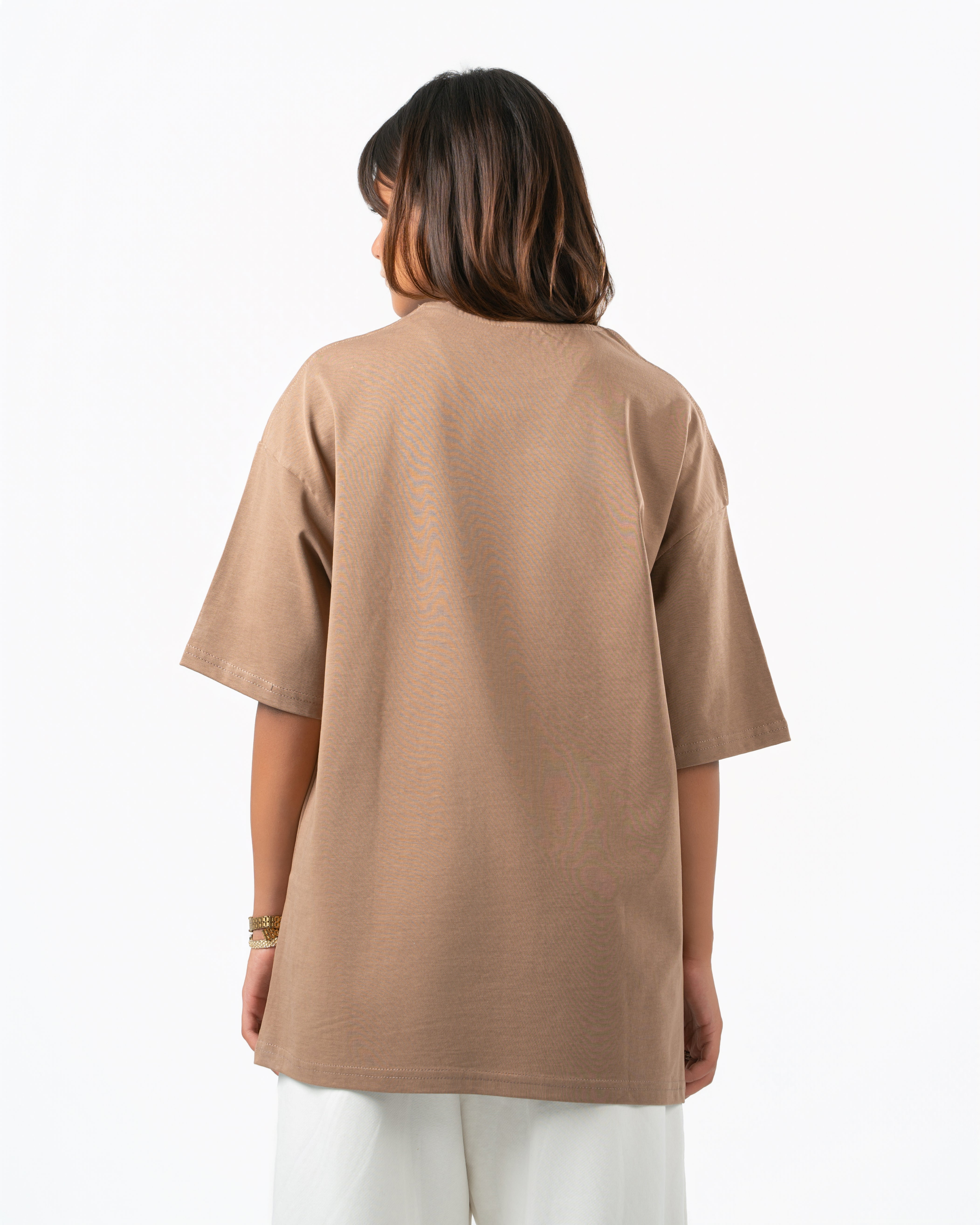 Heavyweight Basic Oversized Beige T-Shirt