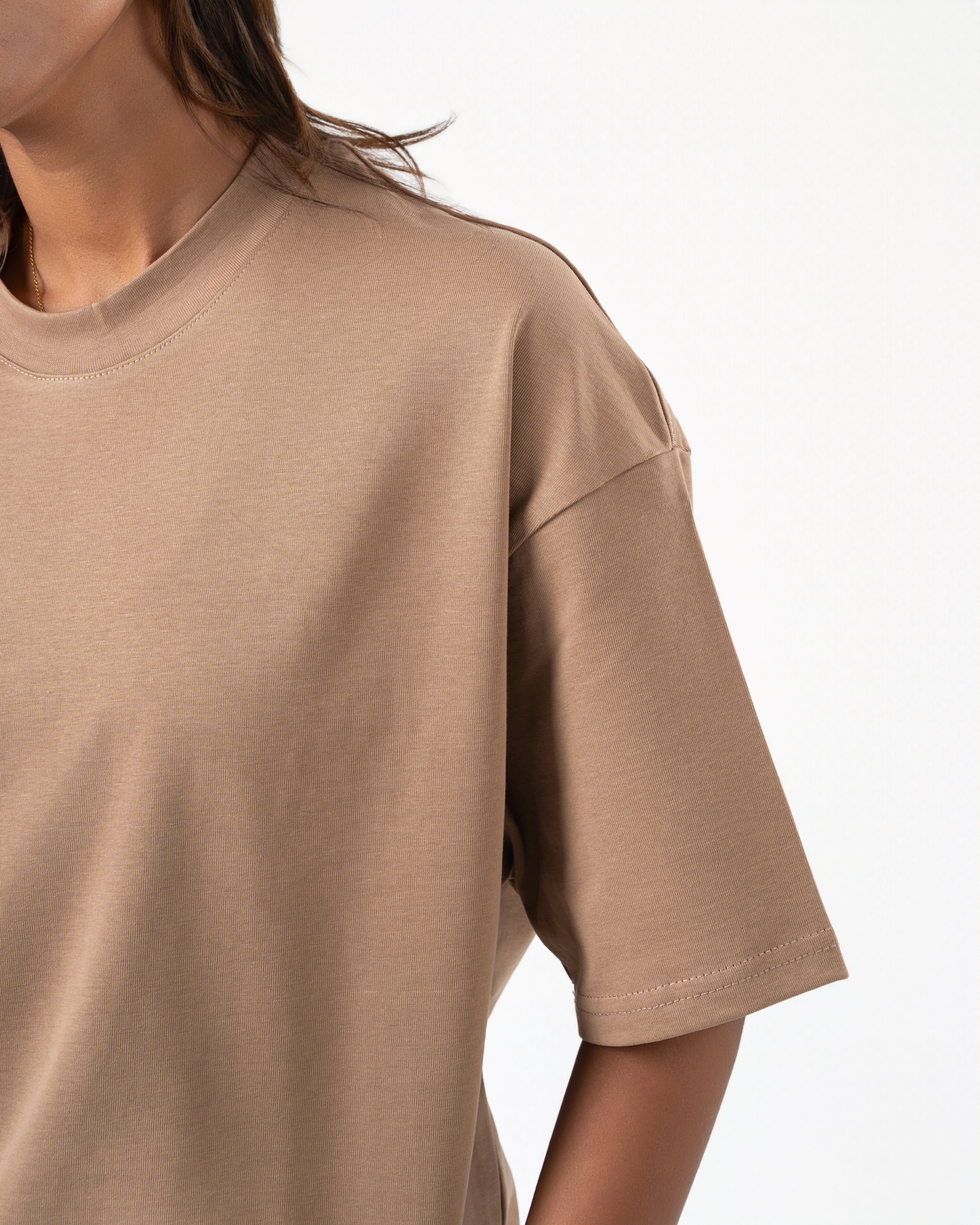 Heavyweight Basic Oversized Beige T-Shirt