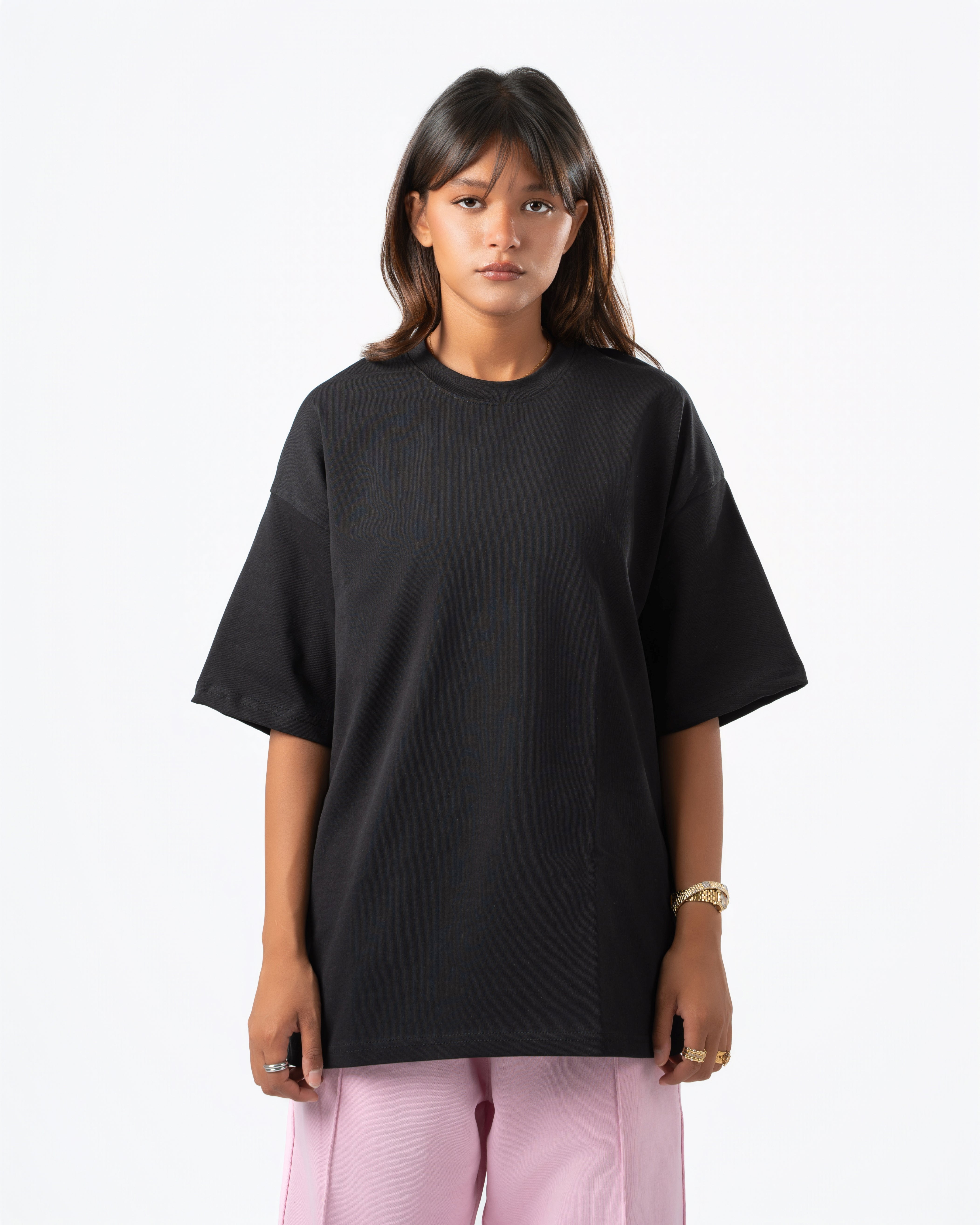 Heavyweight Basic Oversized  Black T-Shirt