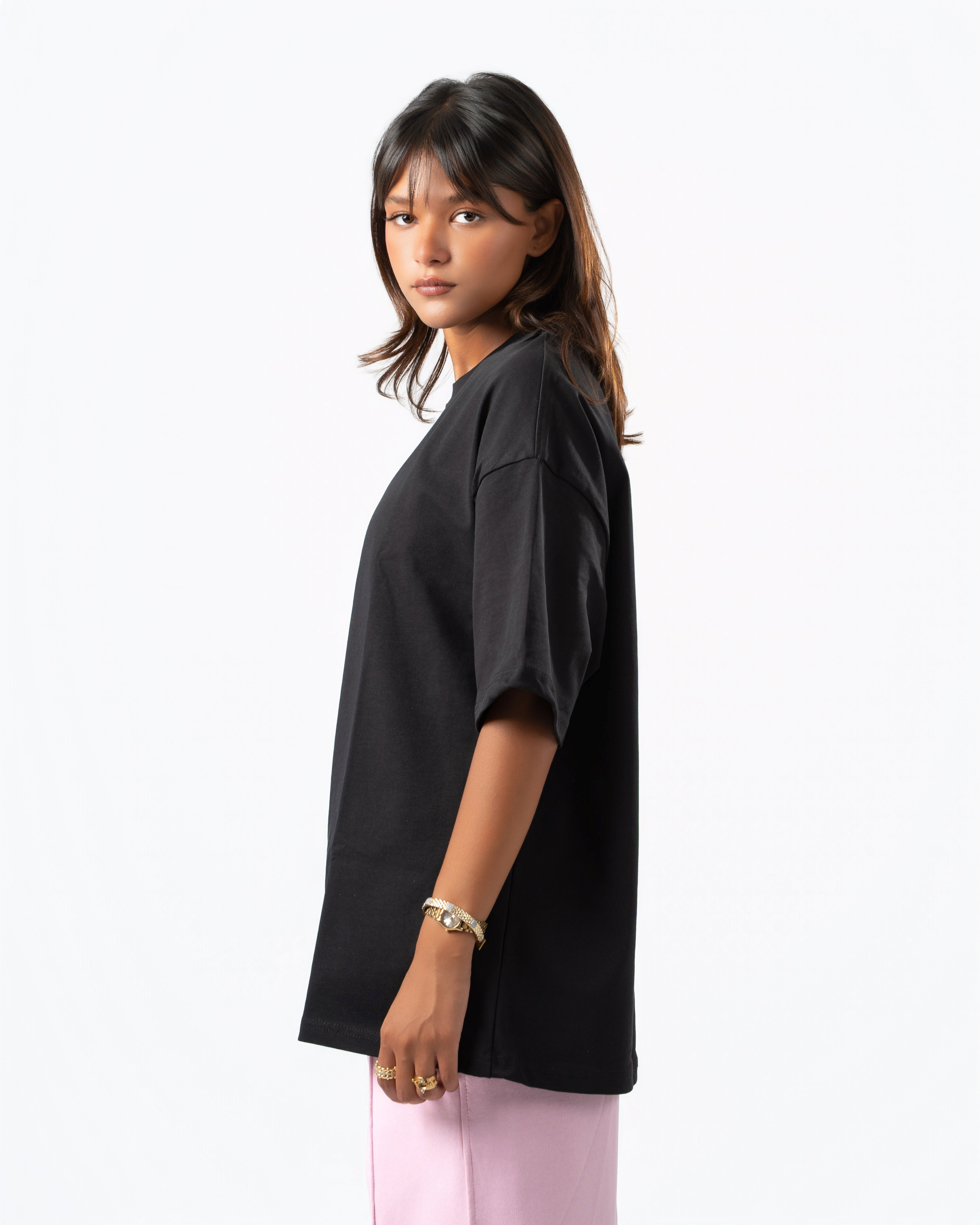 Heavyweight Basic Oversized  Black T-Shirt