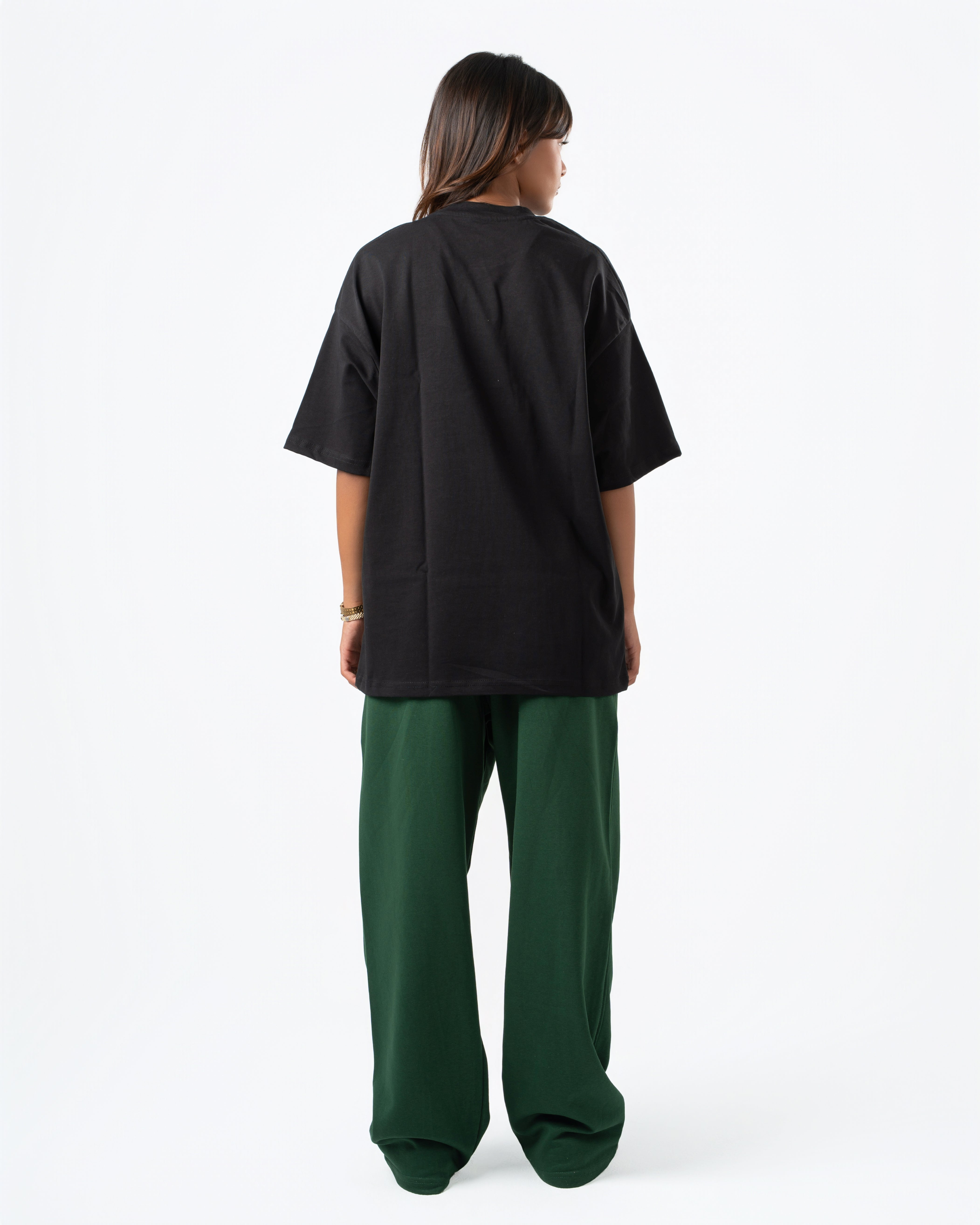 Royal Green Wide-Leg Sweatpants