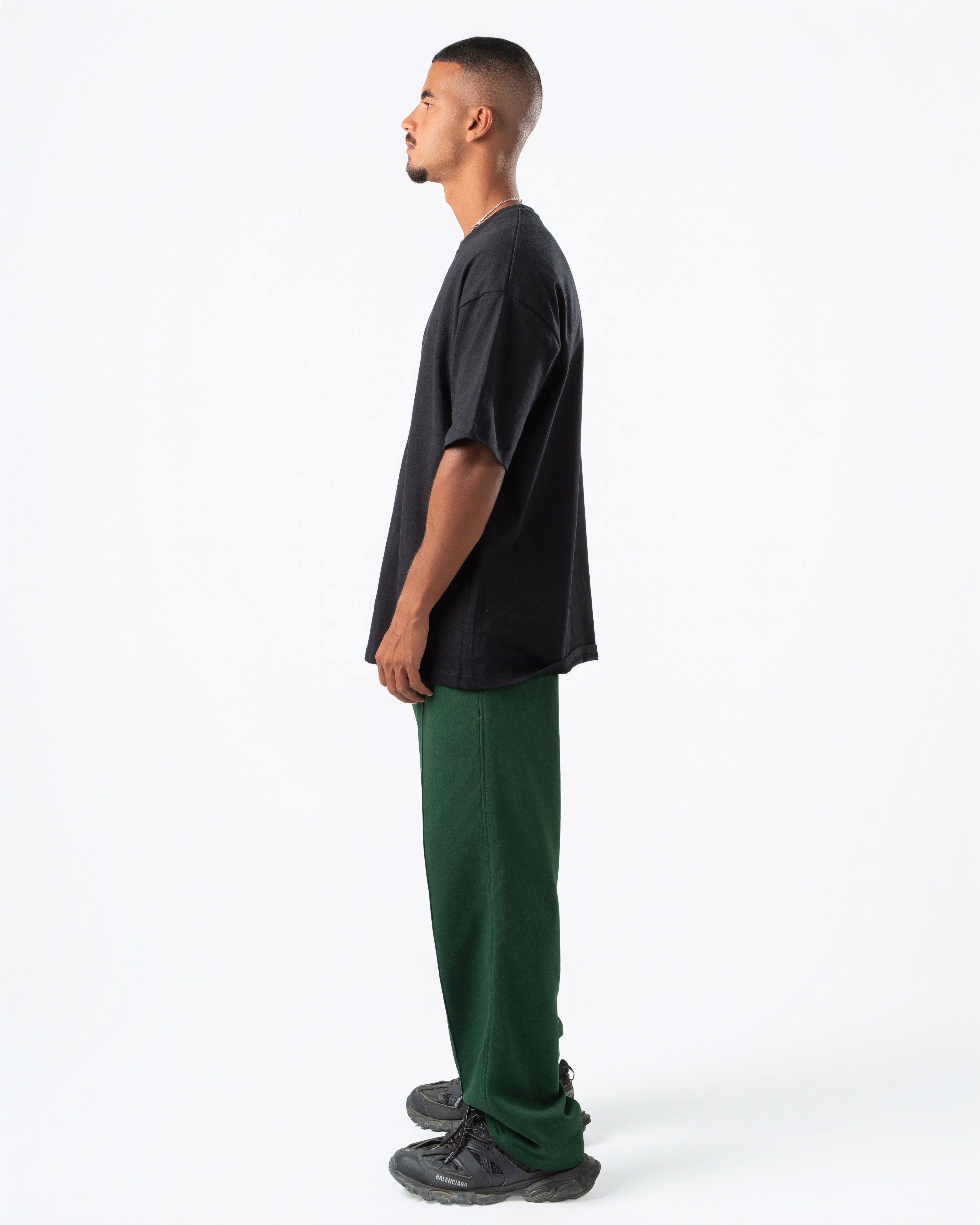 Royal Green Wide-Leg Sweatpants