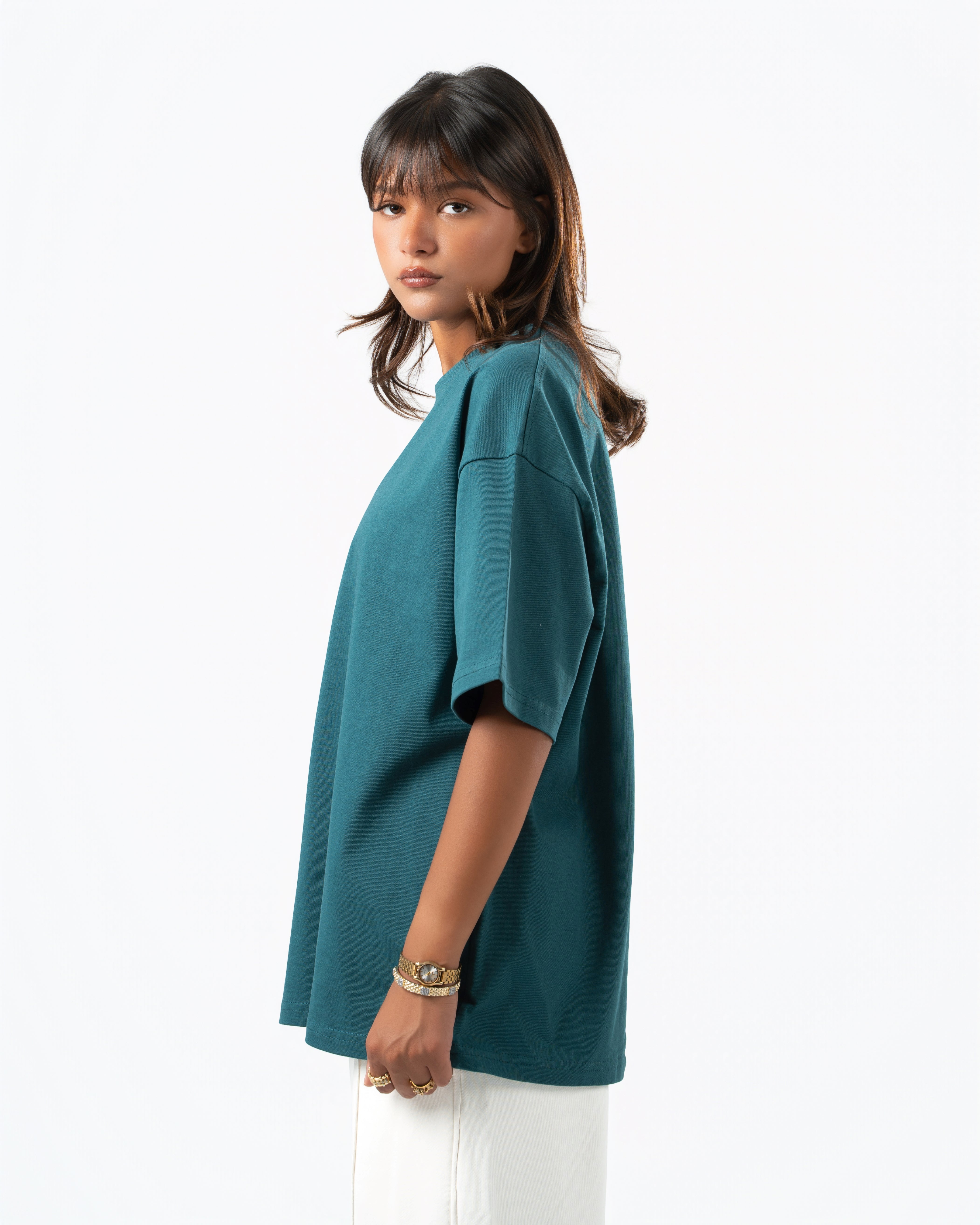 Heavyweight Basic Oversized Deep Teal T-Shirt