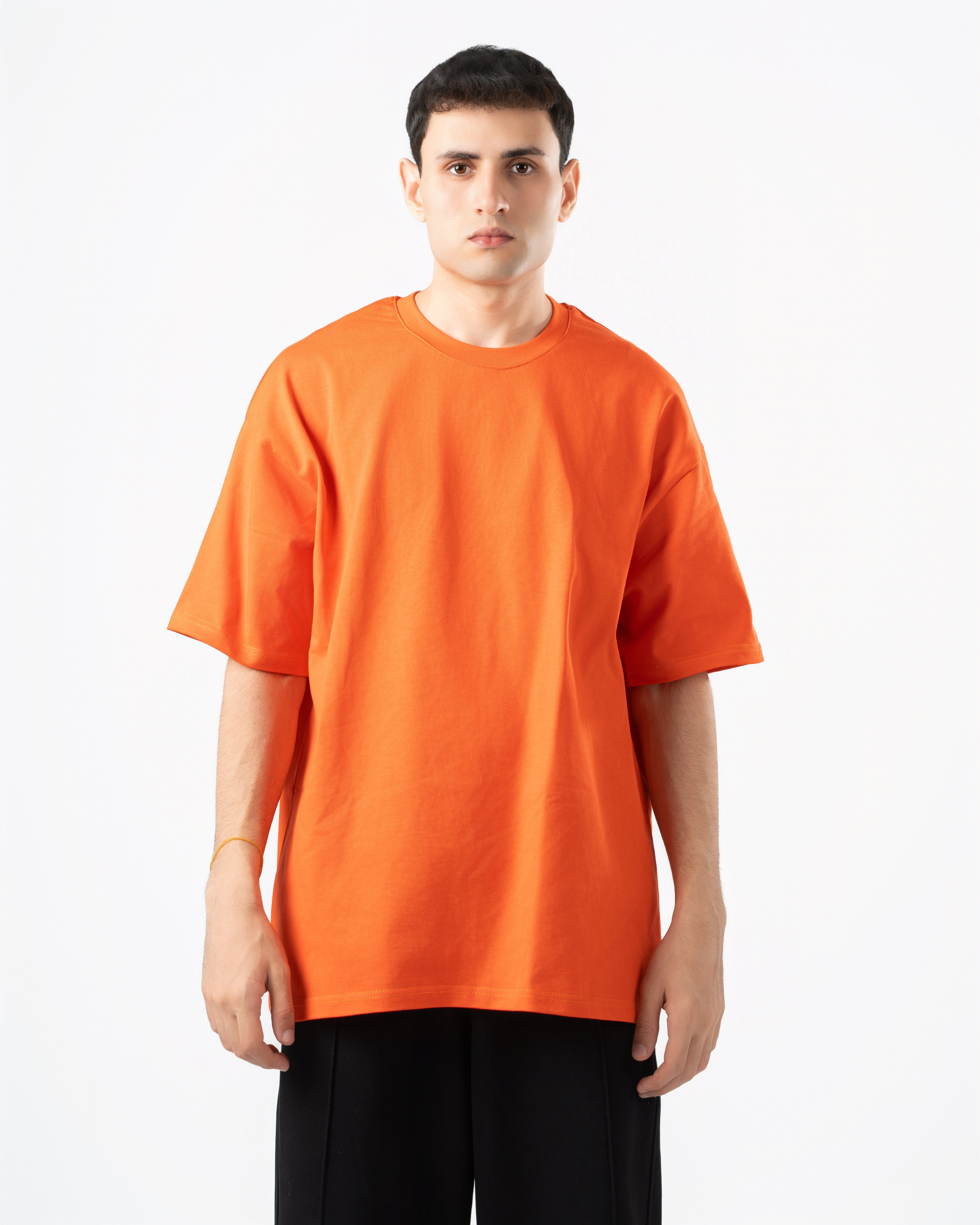 Heavyweight Basic Oversized  Bright Orange T-Shirt