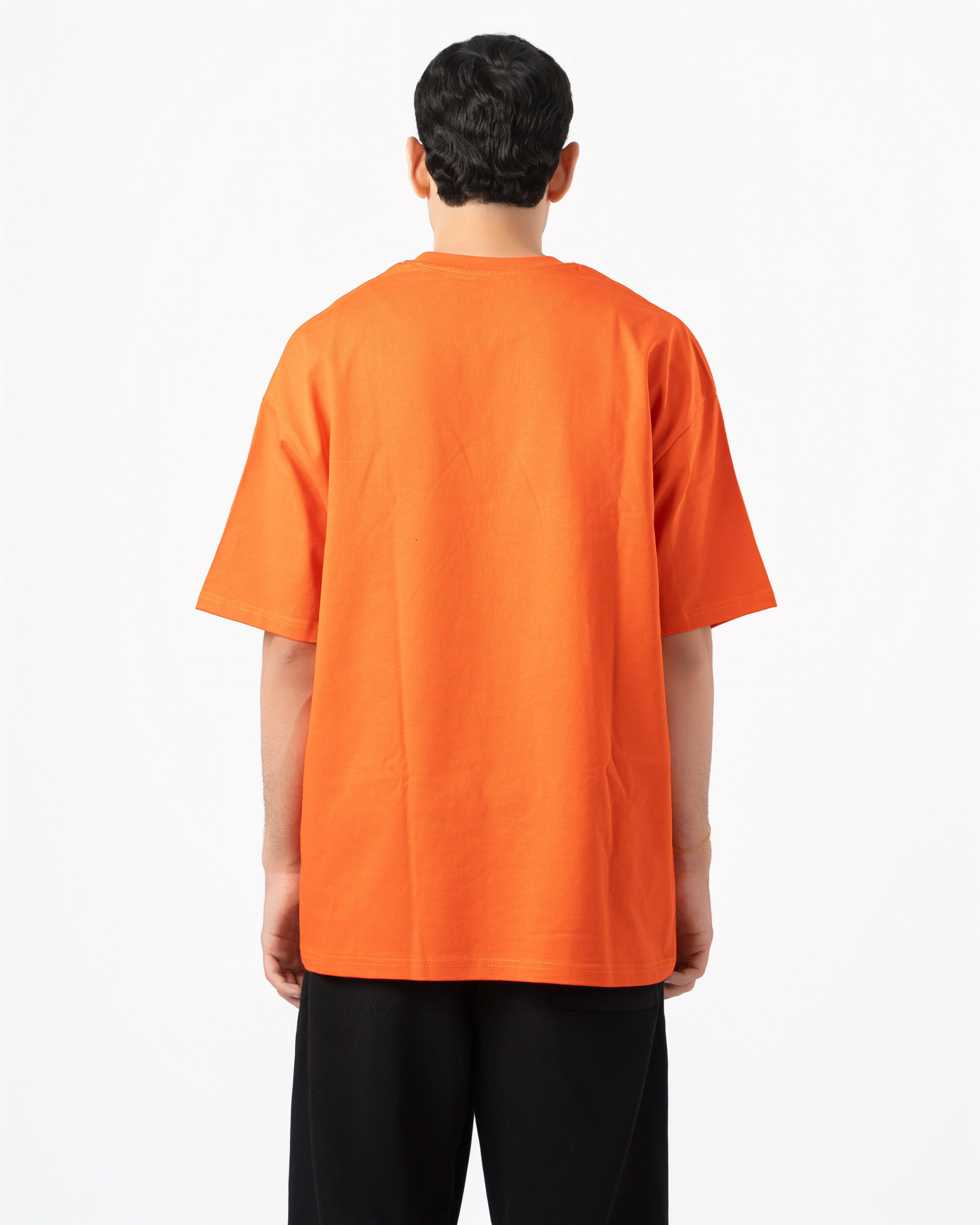 Heavyweight Basic Oversized  Bright Orange T-Shirt