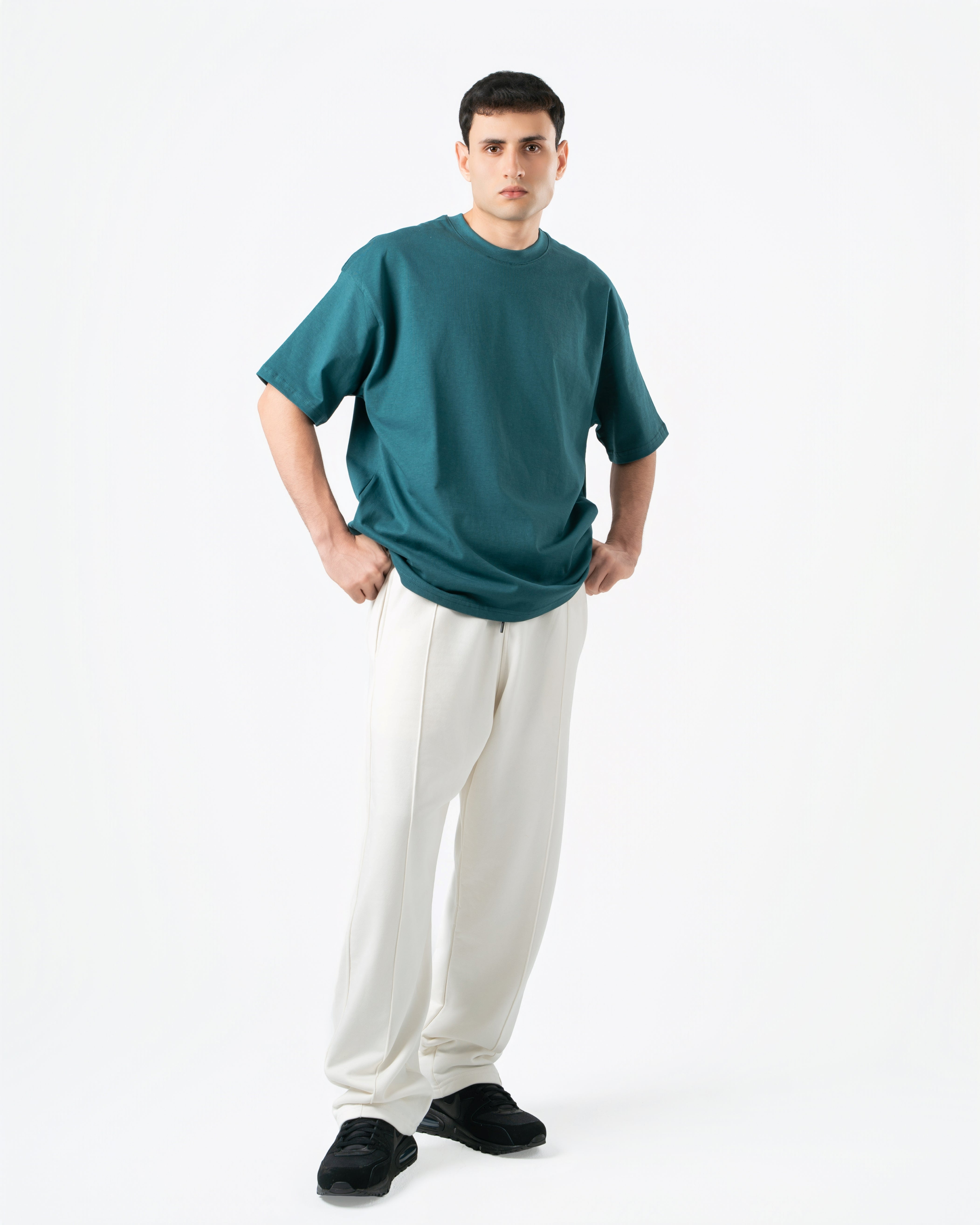 White Wide-Leg Sweatpants